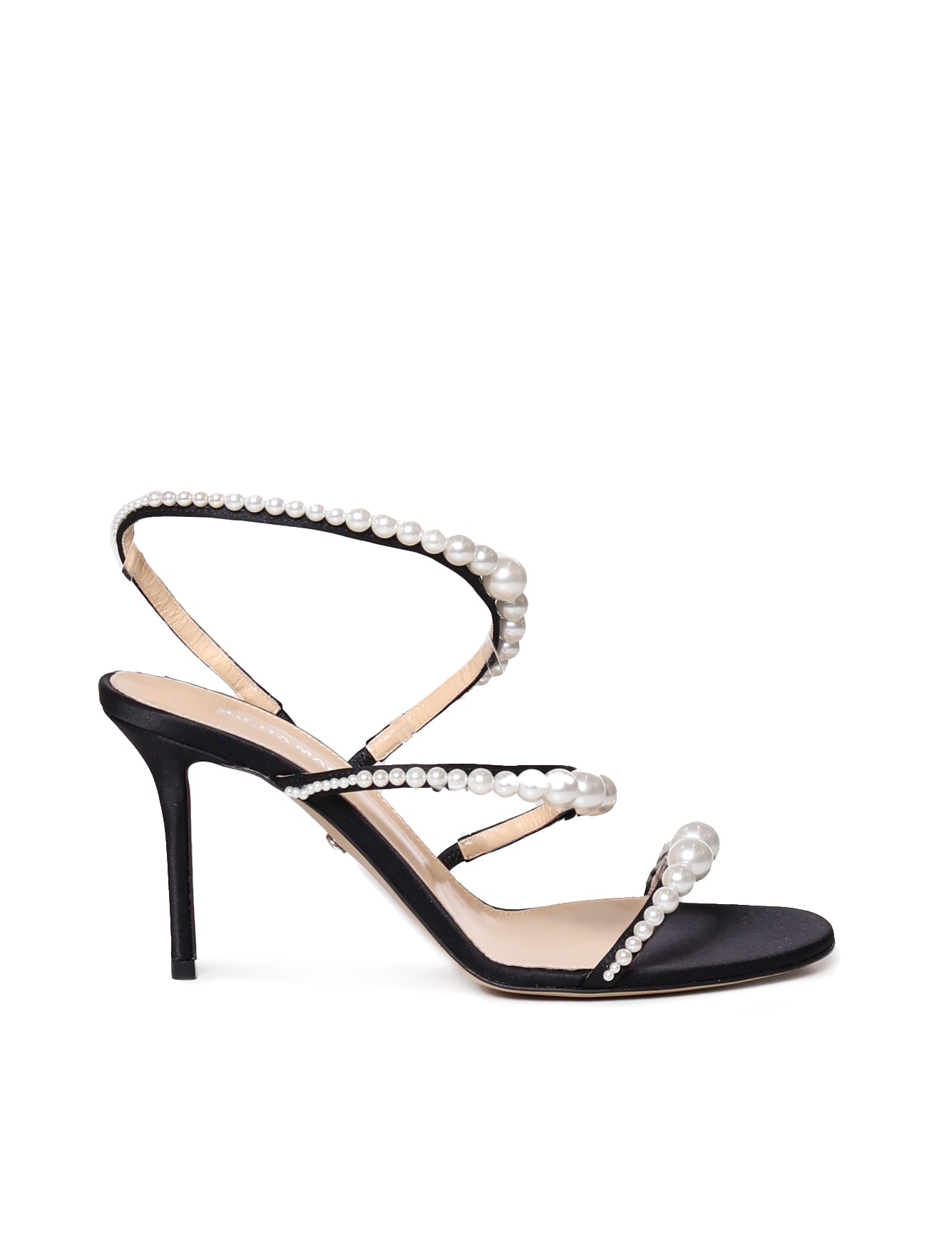 Sirene Sandals With Satin And Pearls