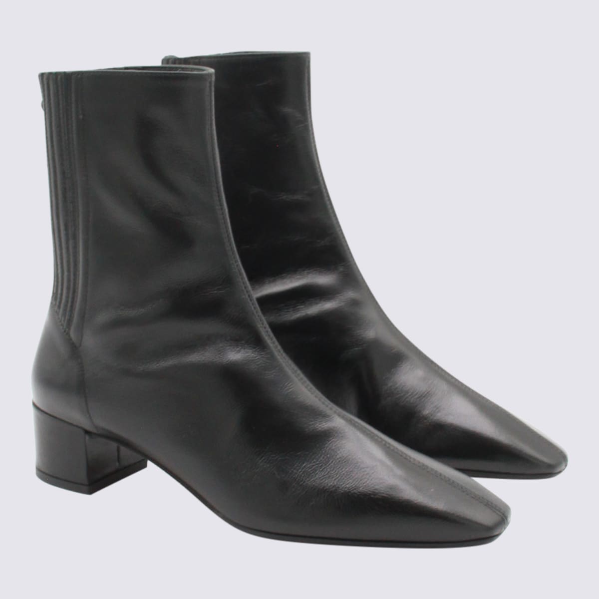 Aquazzura Block Heel Ankle Boots With Pointed Toe In Black