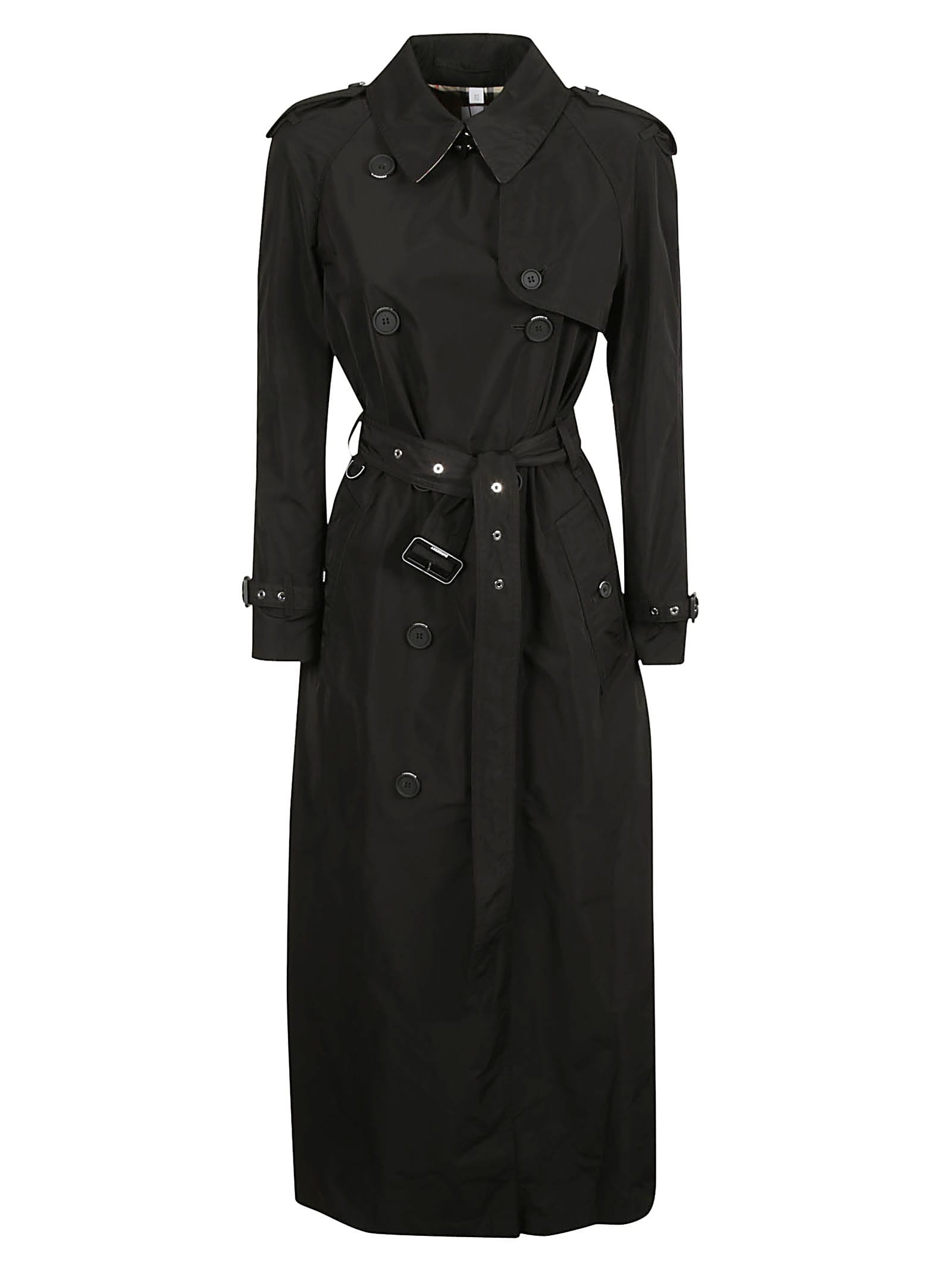 Burberry Long Belted Trench In Black