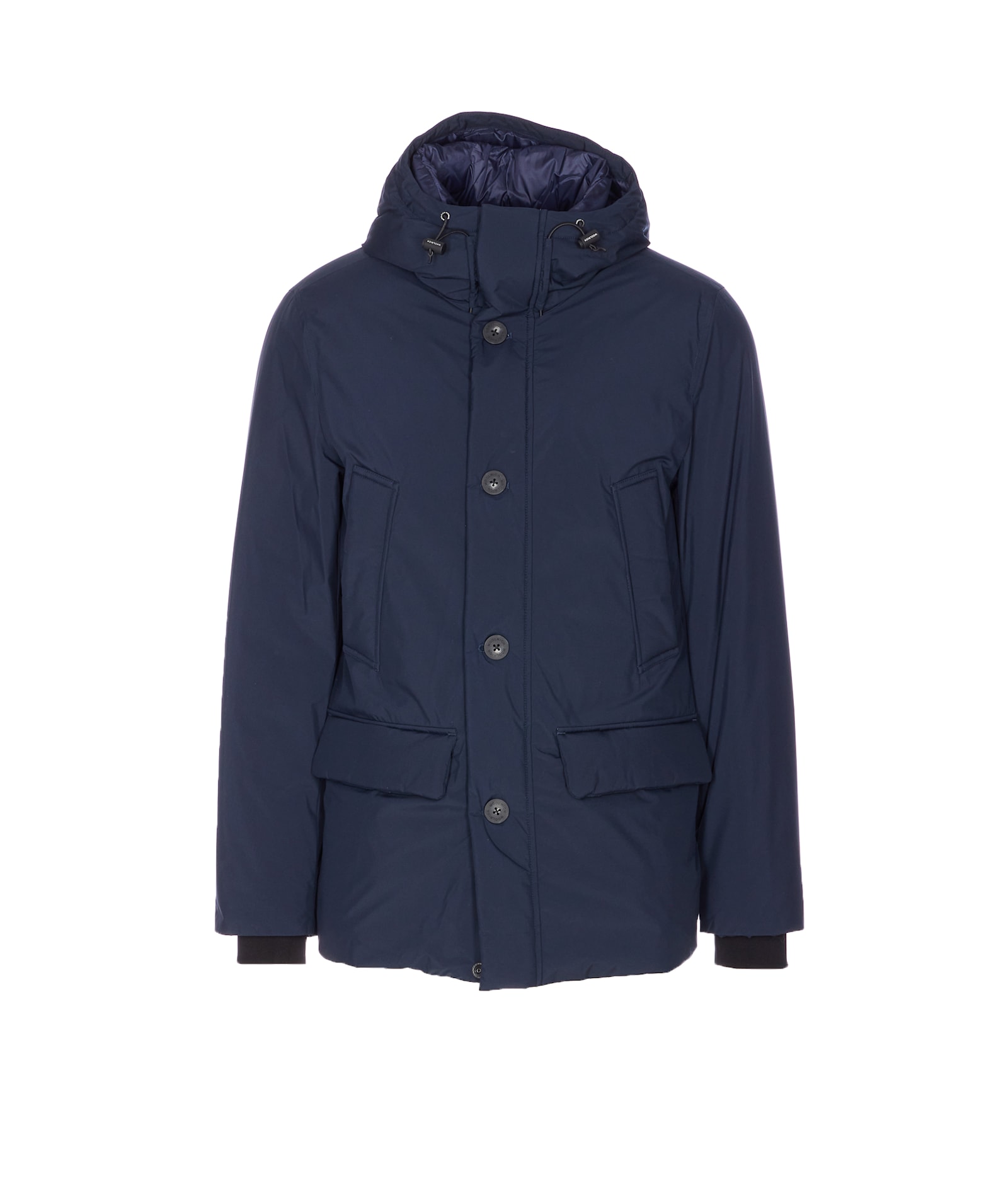 Woolrich Waterproof Nylon Parka With Duck Down Padding In Blue