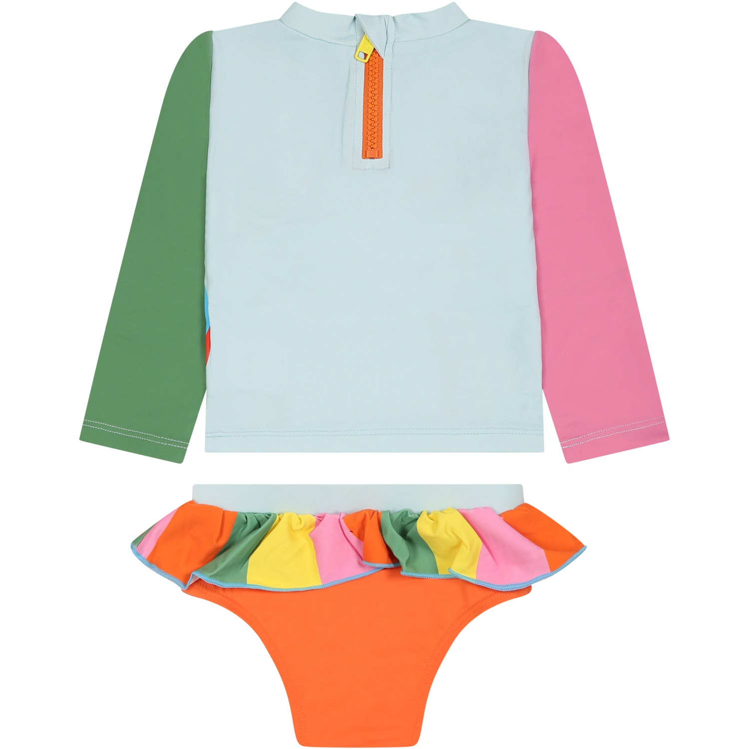 Shop Stella Mccartney Multicolor Set For Baby Girl With Parrots Print