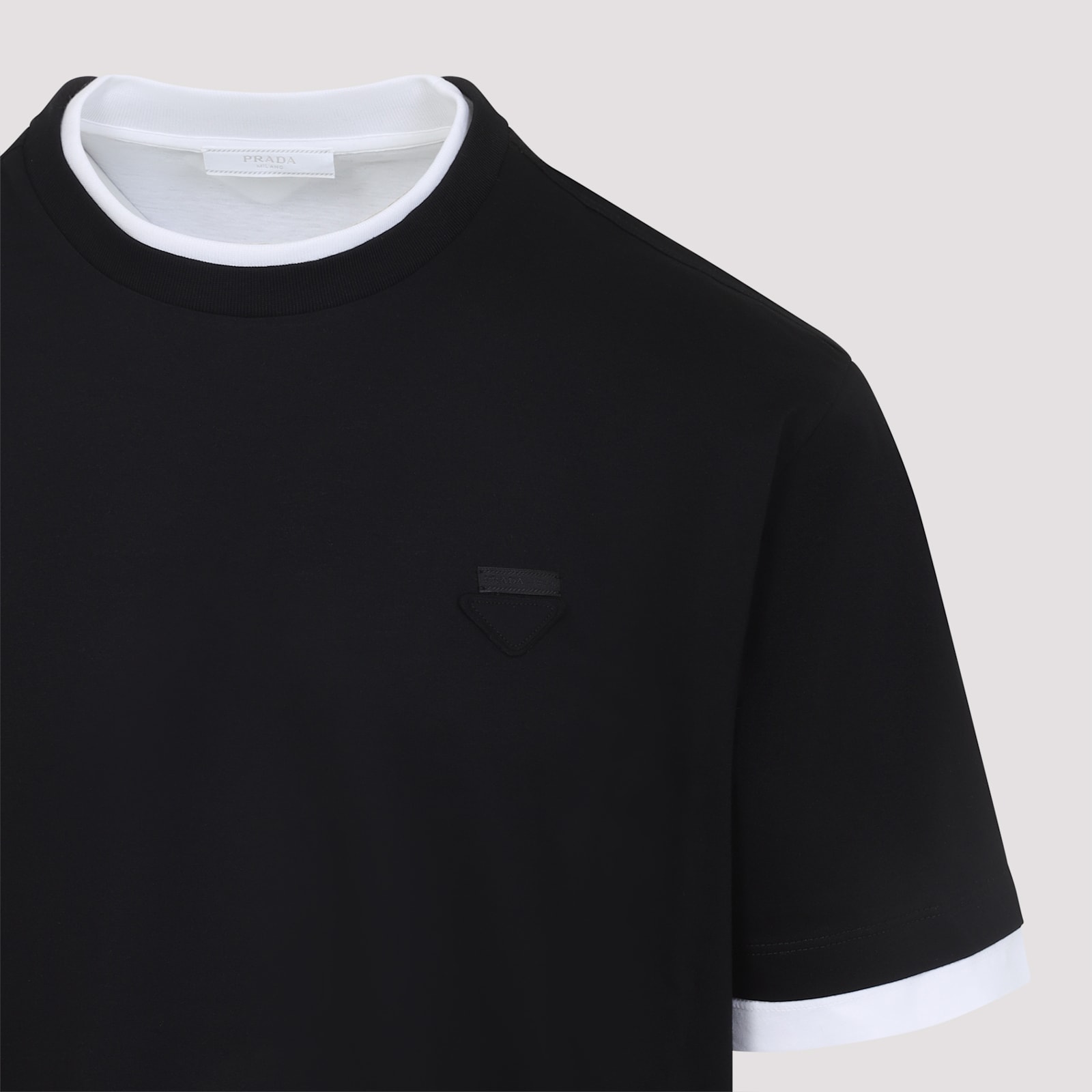 Prada Short Sleeves Crewneck T-shirt In Black