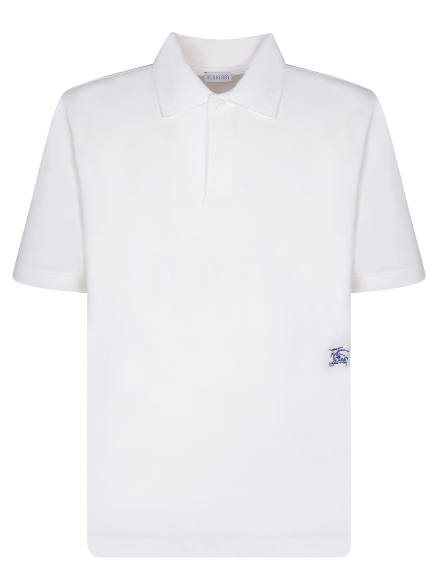 Shop Burberry Knight White Polo Shirt