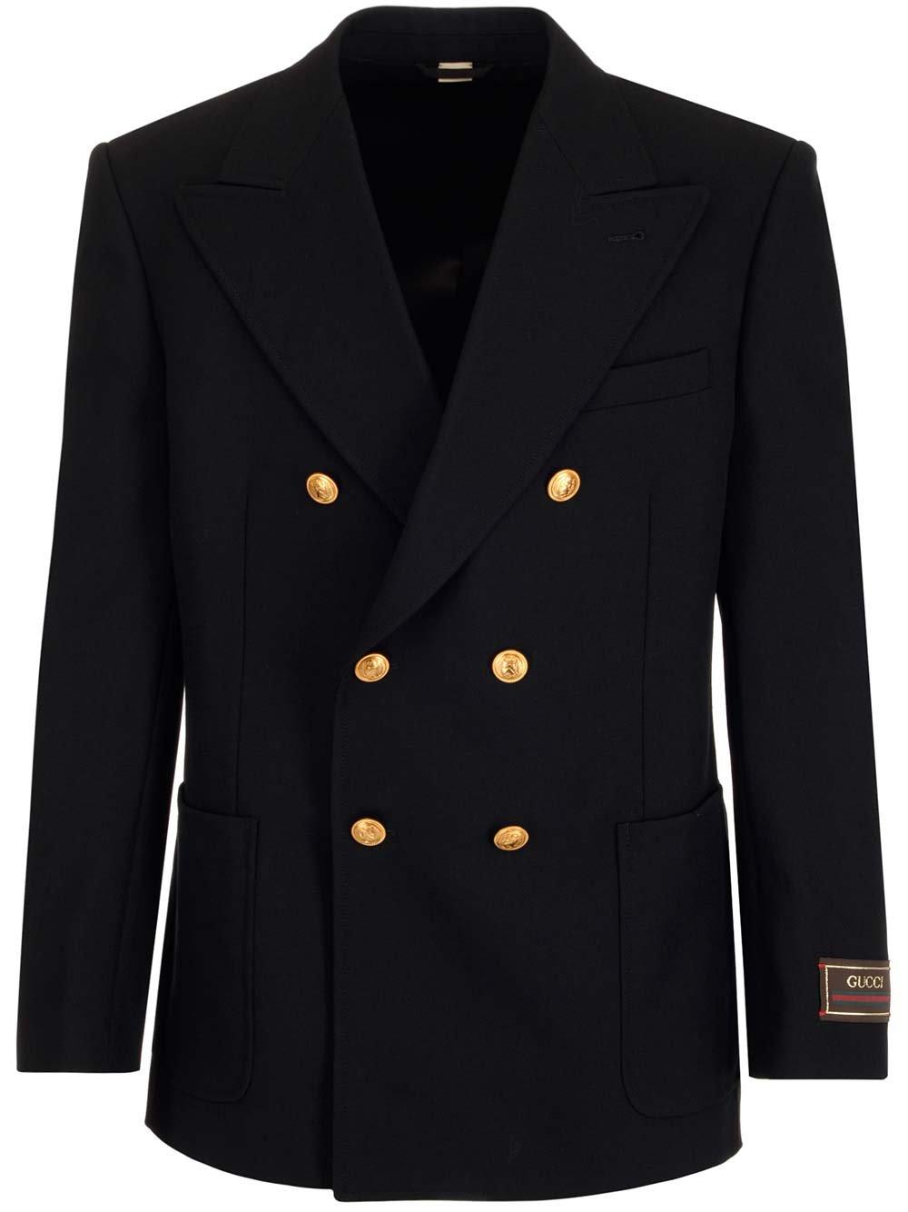 Gucci Logo Patch Double-breasted Blazer