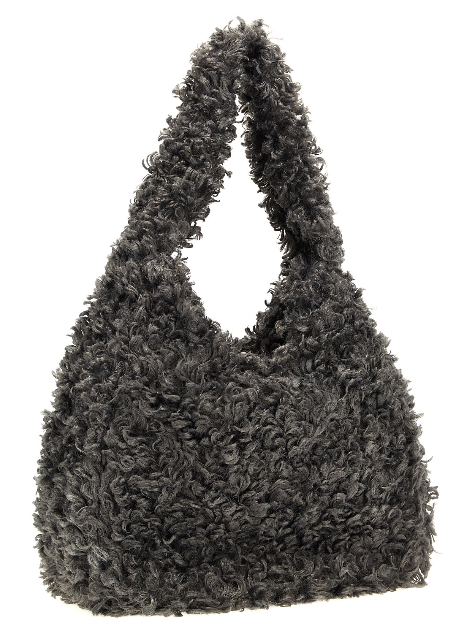 Shop Stella Mccartney Teddy Shoulder Bag In Gray