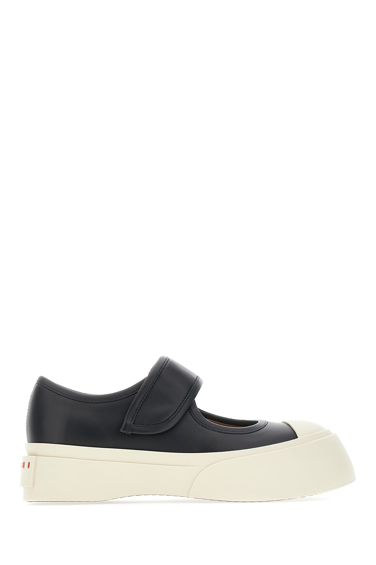 Marni Black Nappa Leather Mary Jane Ballerinas