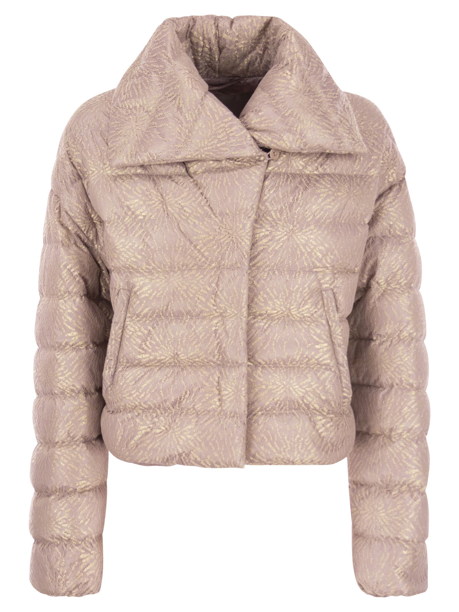 Herno New Lace Resort Bomber Jacket In Neutral