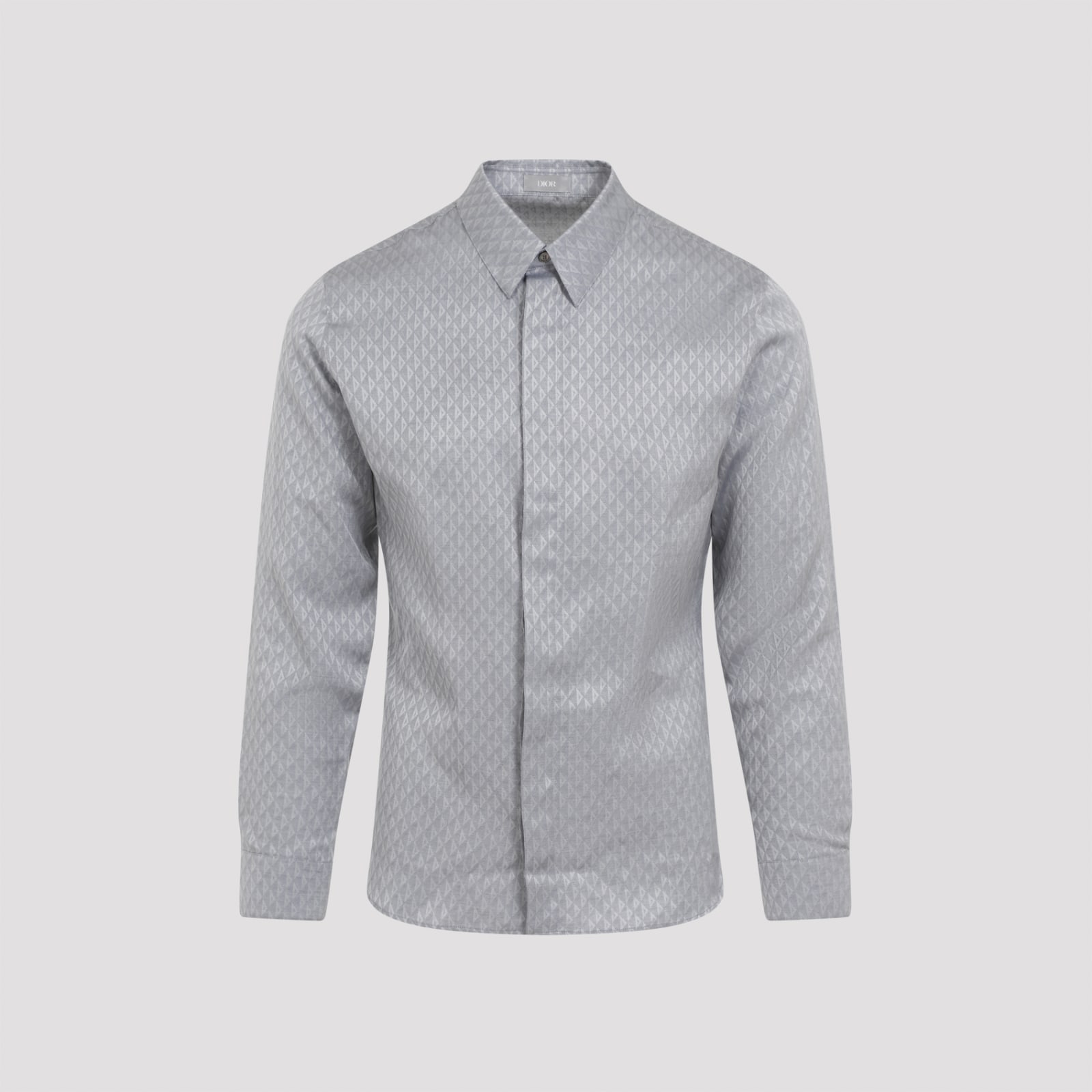 Shop Dior Silk Long Sleeves Shirt In Gris