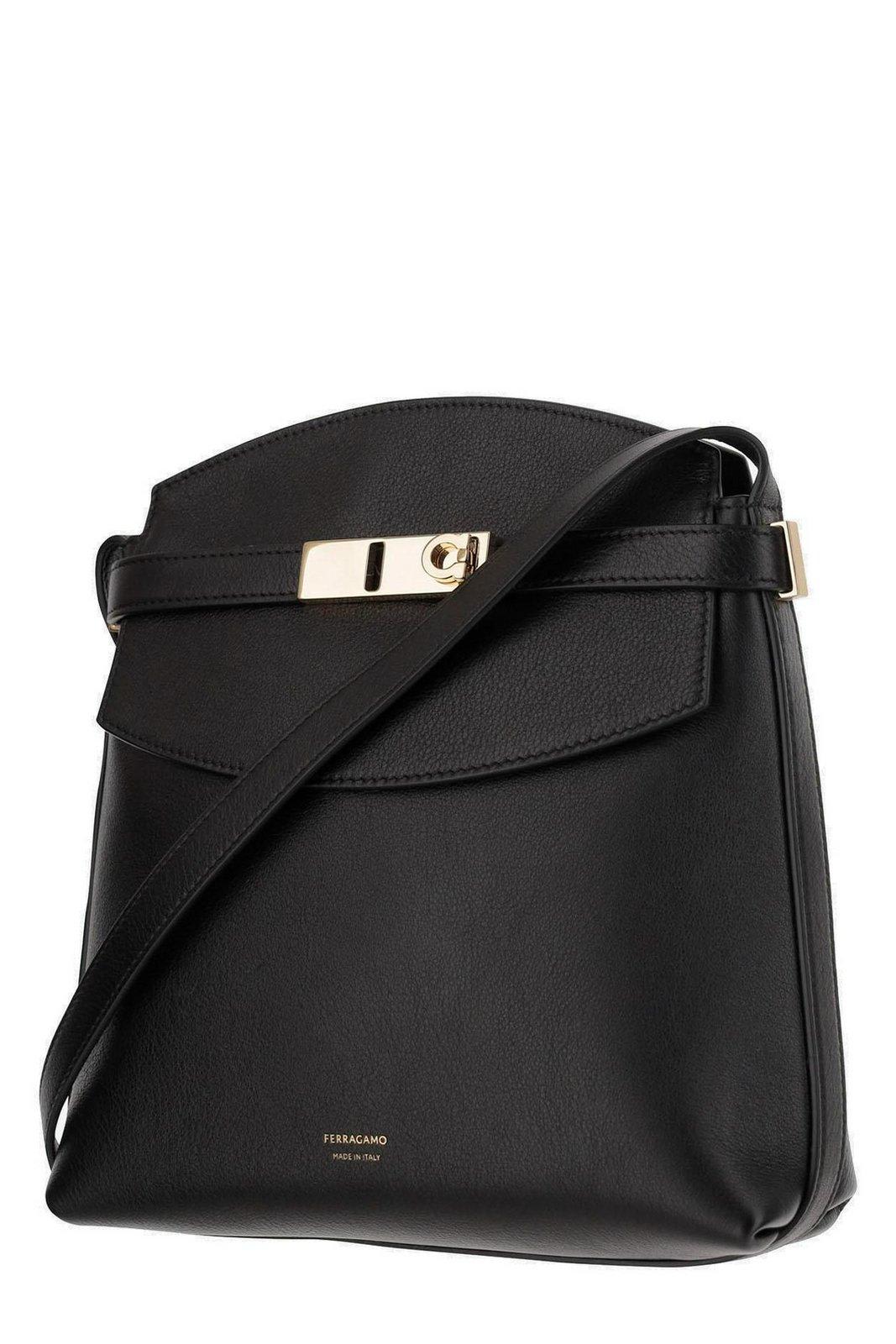 Ferragamo Hug Messenger Bag In Black