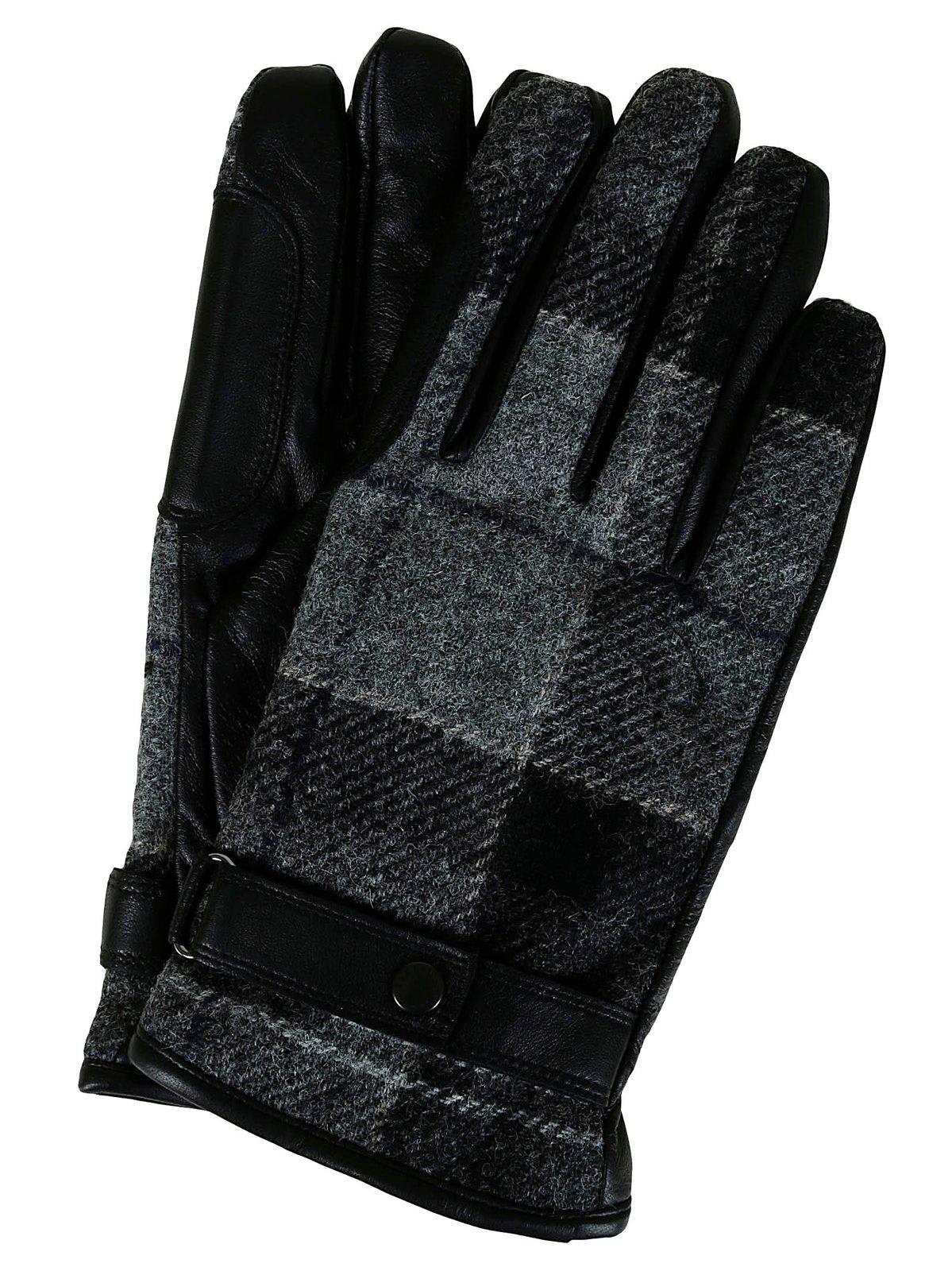 Barbour Newbrough Tartan Gloves In Black