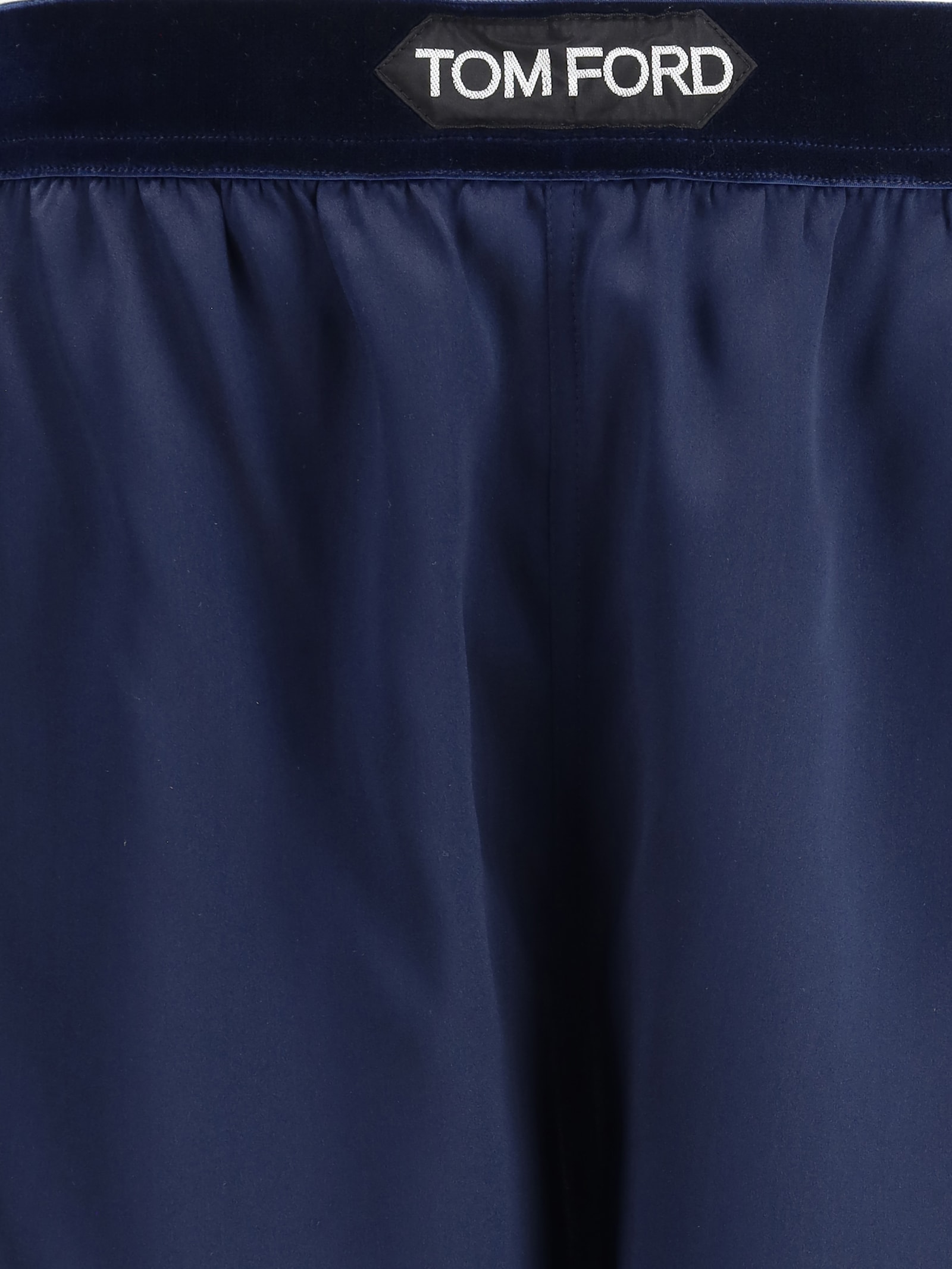 Tom Ford Silk Shorts With Elasticated Waistband And Satin Finish In Blue