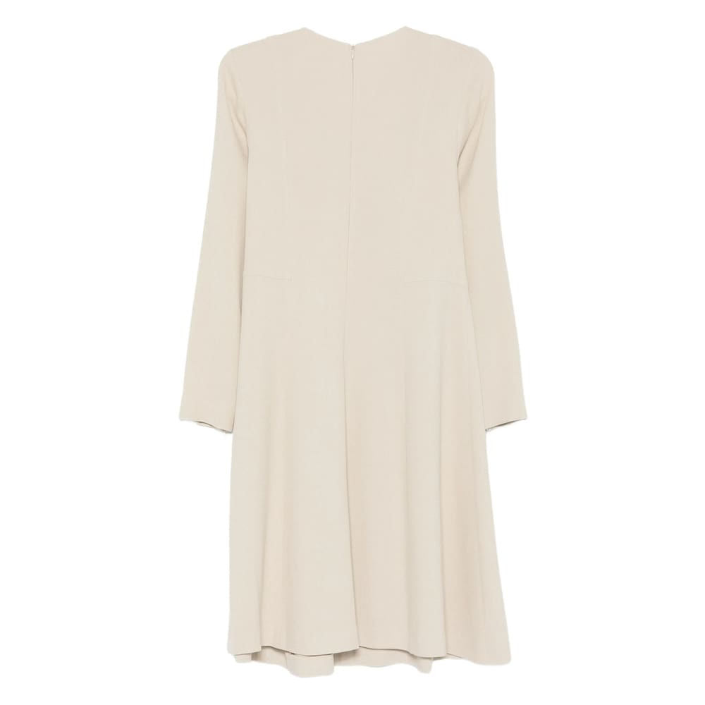 Antonelli Crew Neck Zipper Dress In Neutral