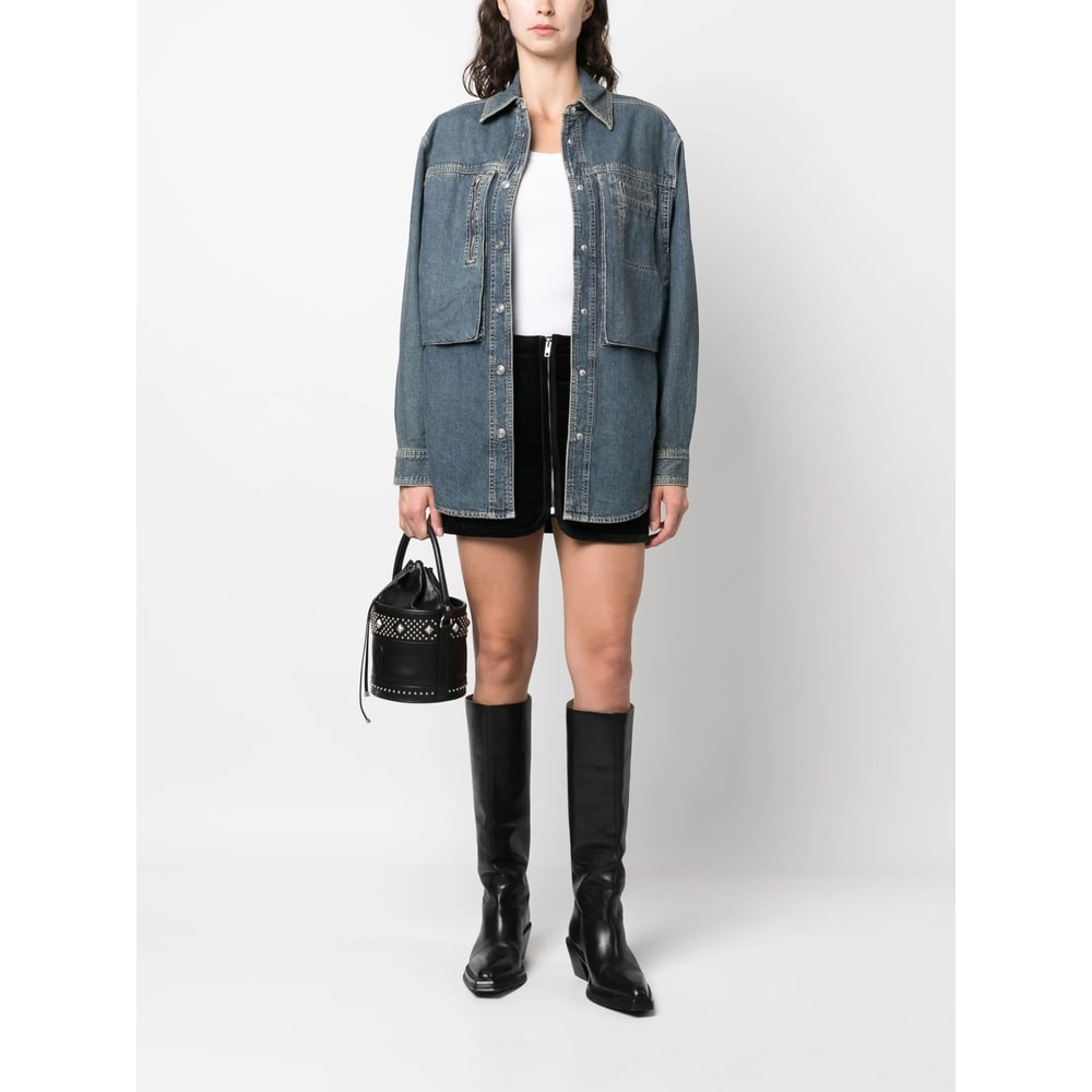 Isabel Marant Stonewashed Denim Overshirt In Blue