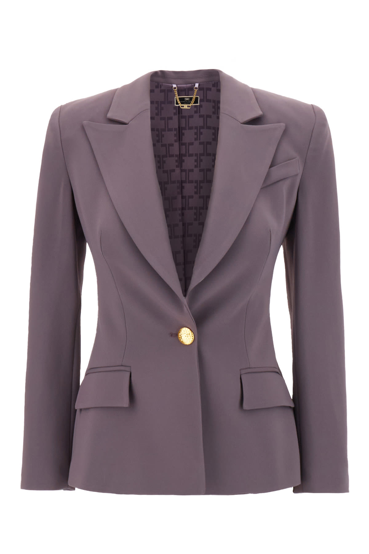 ELISABETTA FRANCHI MAUVE STRETCH VISCOSE BLAZER 