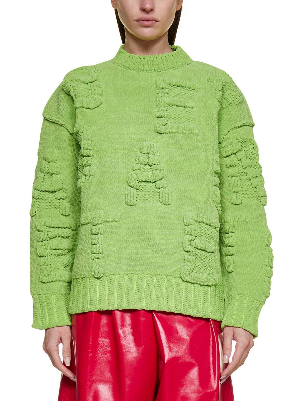 Bottega Veneta Alphabet Jacquard Chenille Sweater In Multicolour