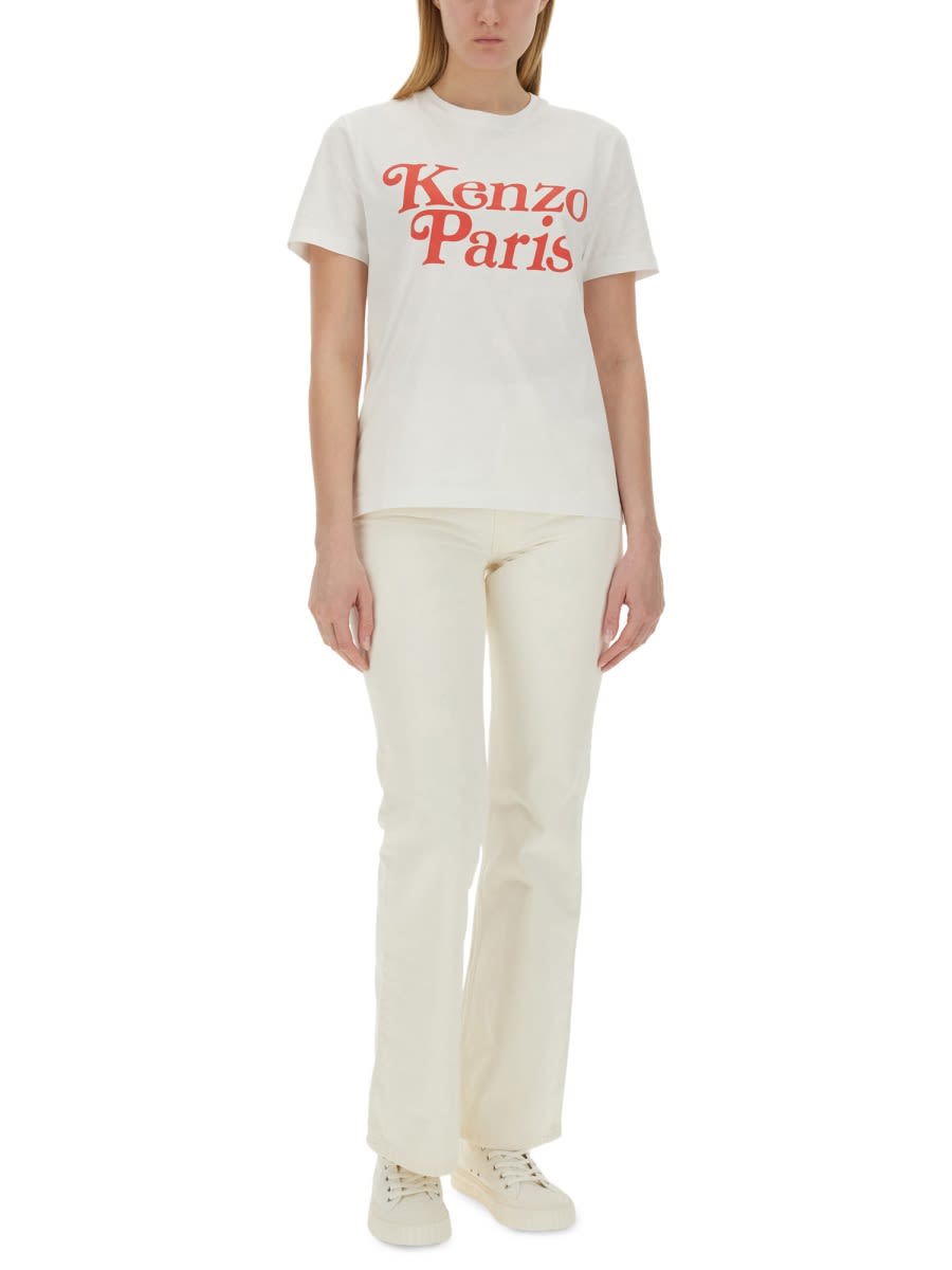 Shop Kenzo Logo Print T-shirt In White