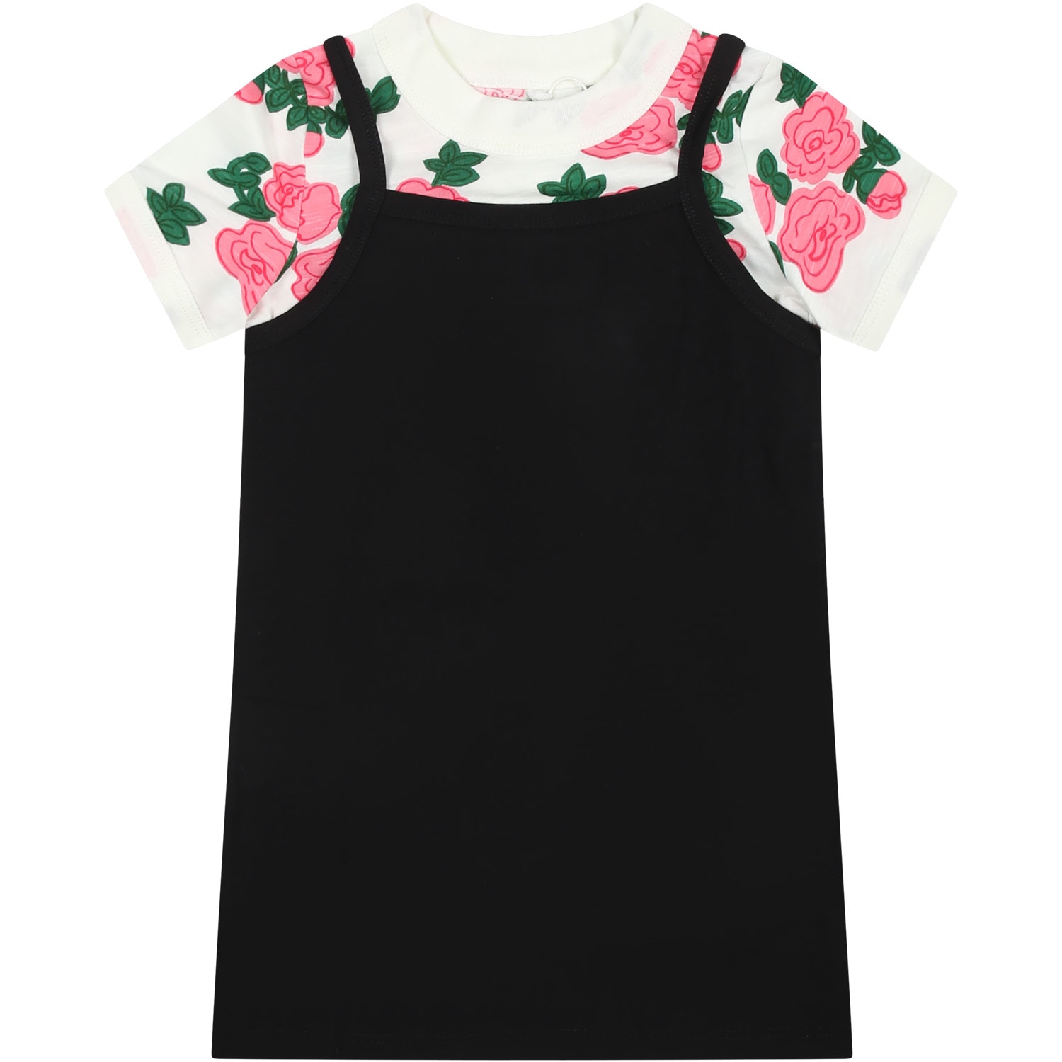 Mini Rodini Kids' Black Suit For Girl With Rose