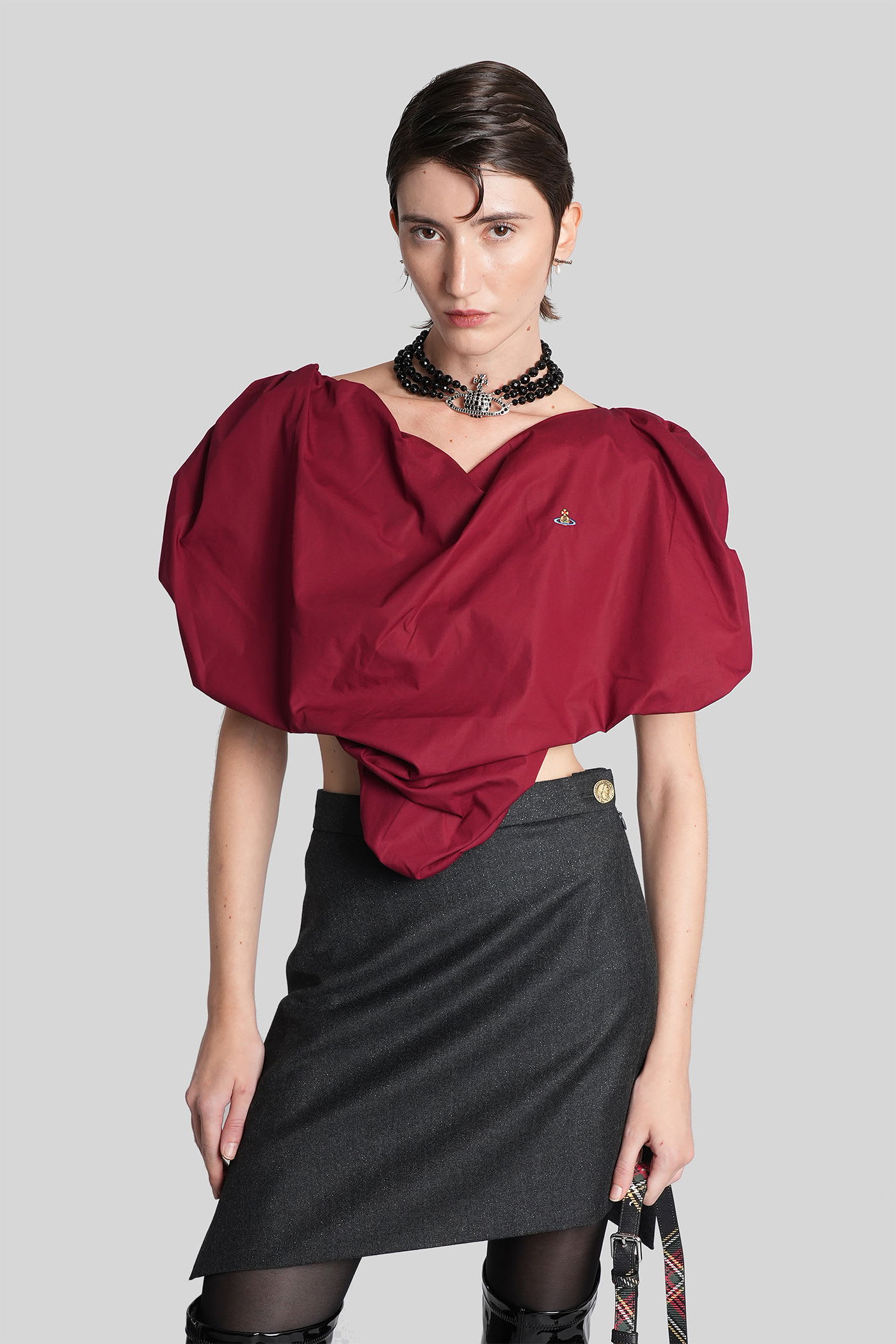 Vivienne Westwood Heart Top Topwear In Red Cotton In Multi