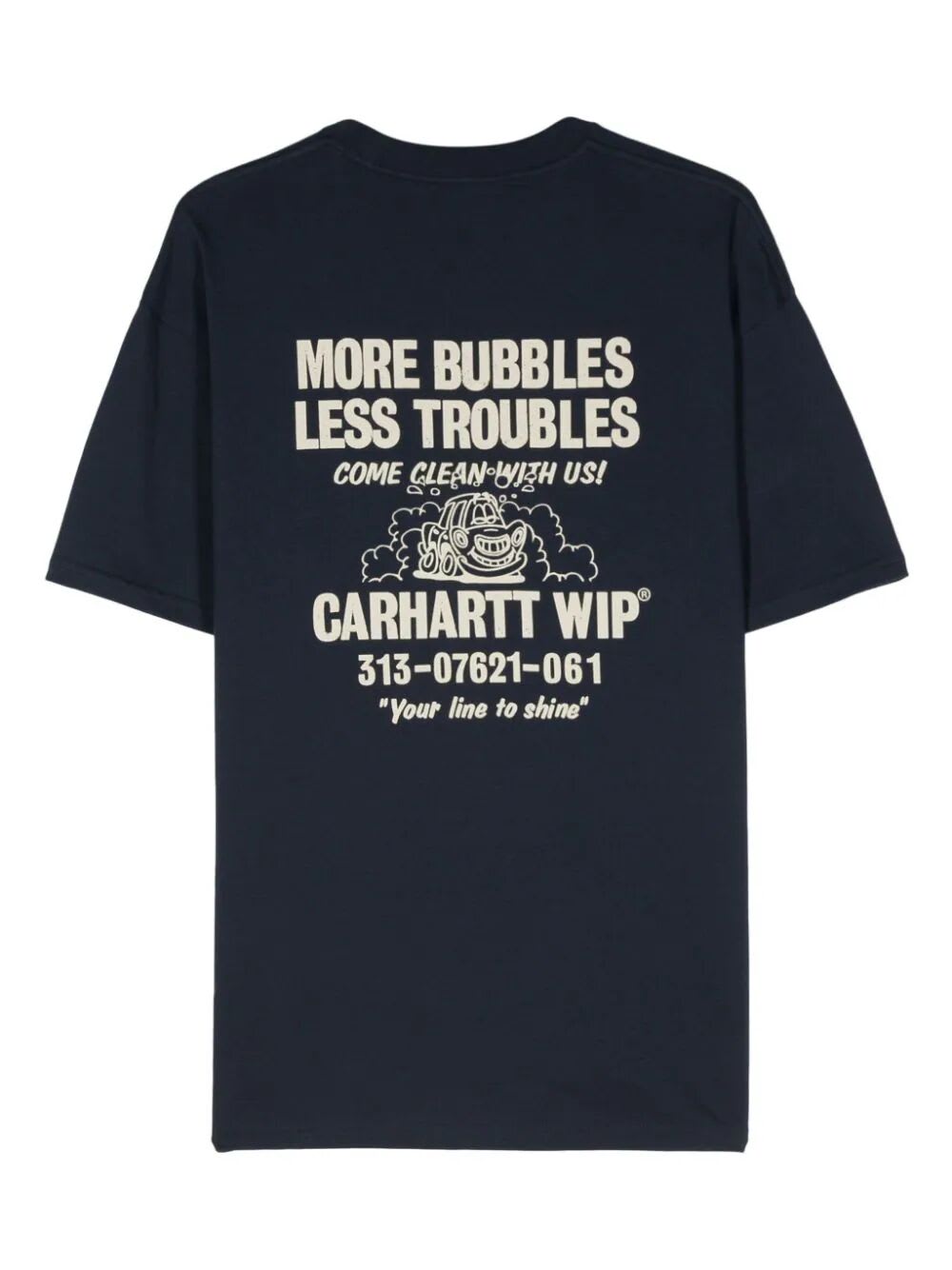 Shop Carhartt Short Sleeves Less Troubles T-shirt In Jxx Blue Wax