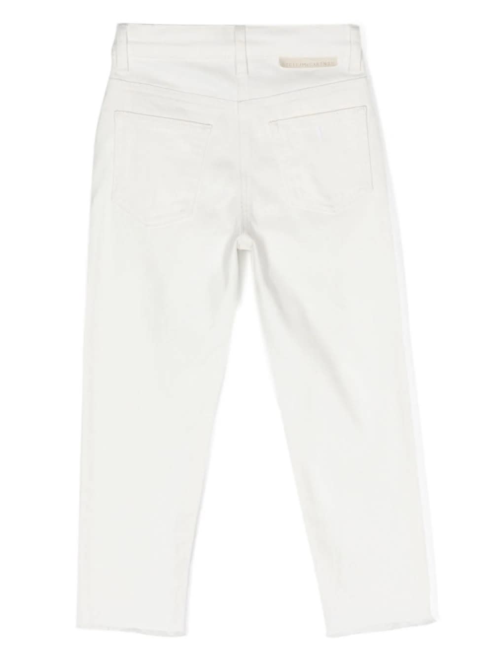 Shop Stella Mccartney Patch Pocket Straight Leg Jeans In Ivory In White