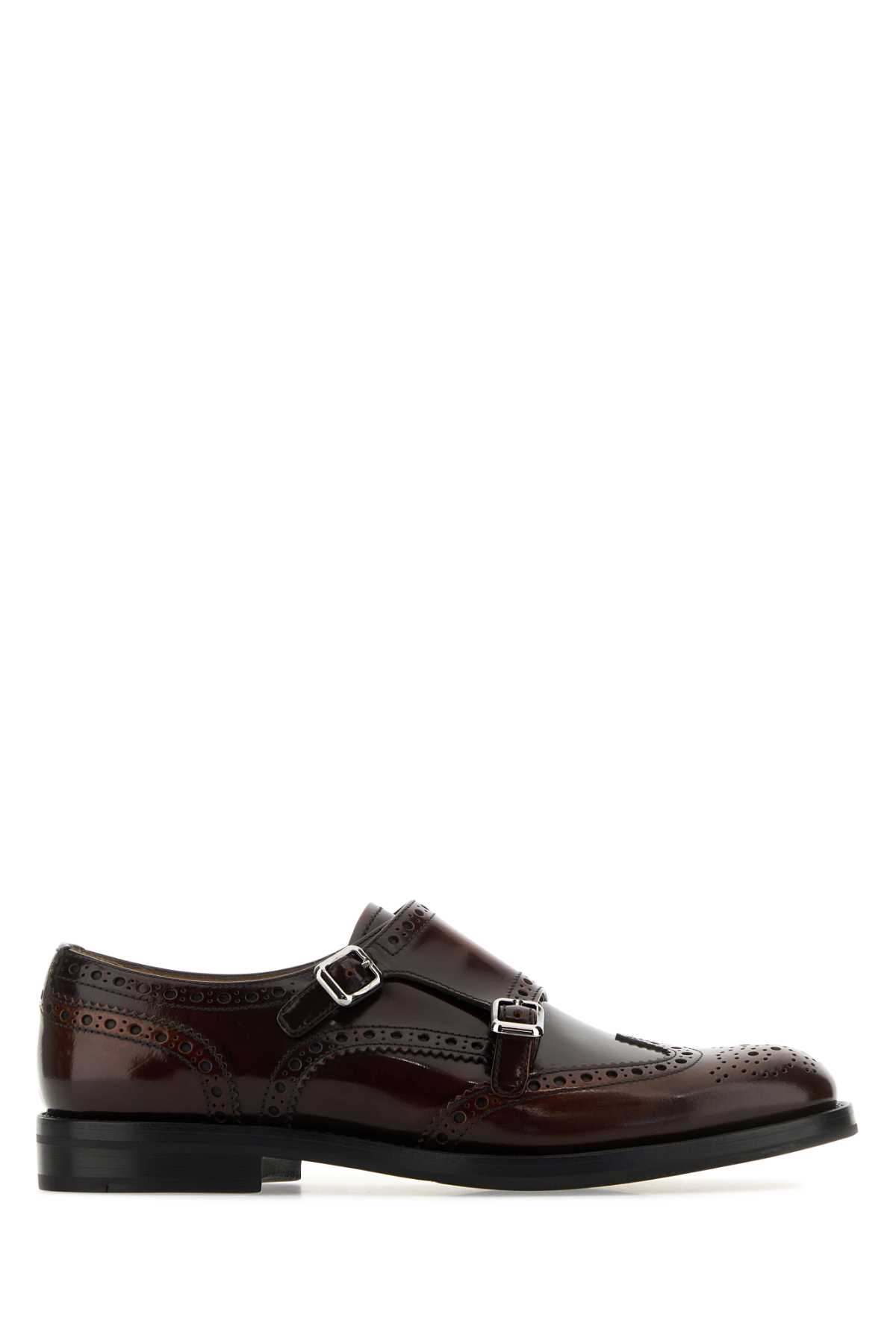 Shop Church's Brown Leather Mock Strap Shoes In Tabac