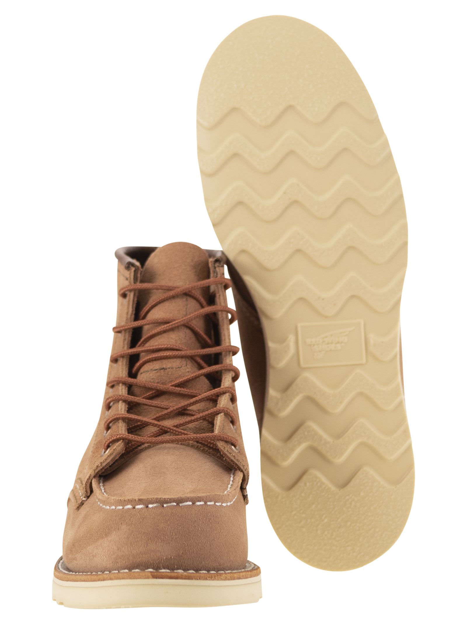 Shop Red Wing Classic Moc - Suede Ankle Boot In Beige