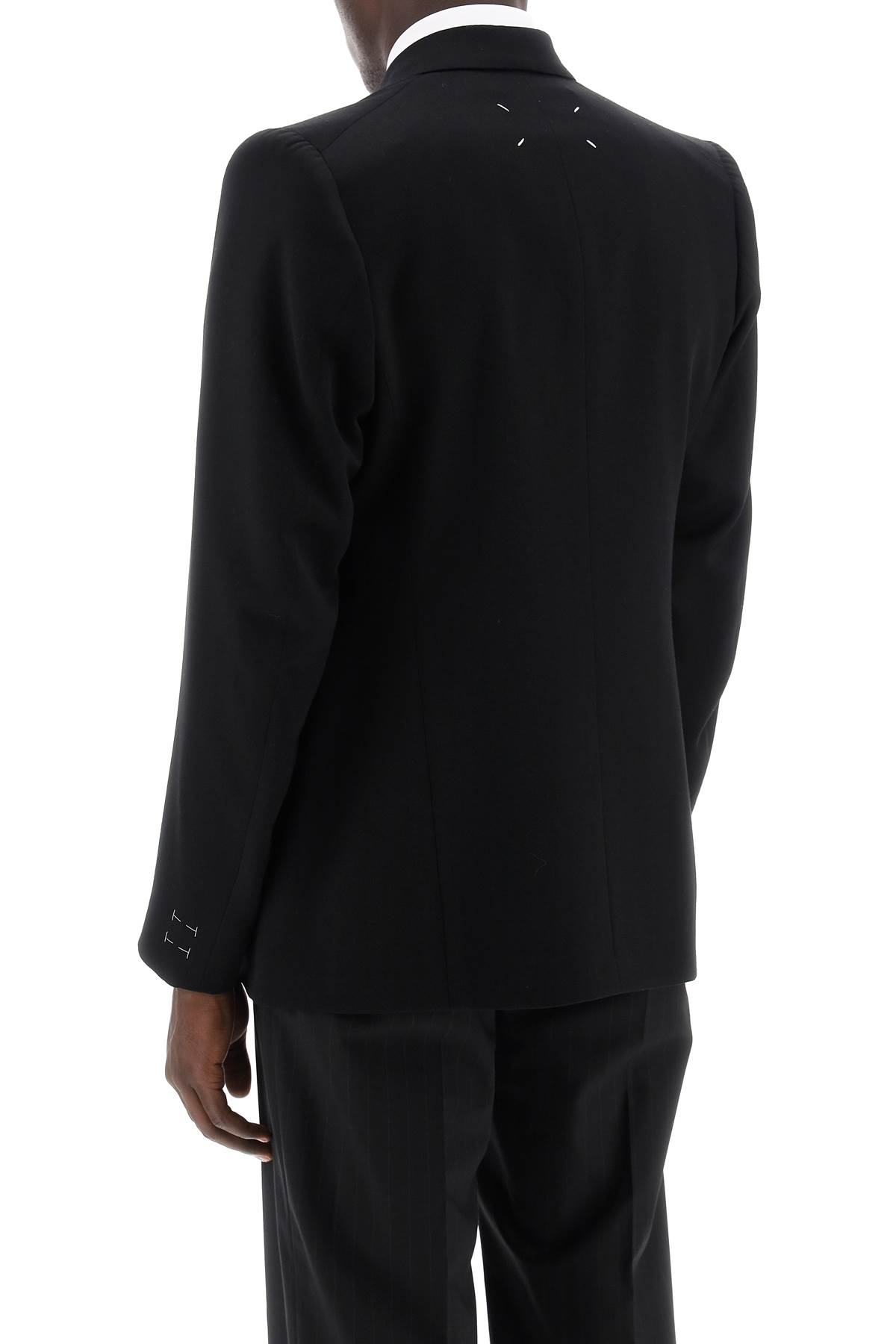 Shop Maison Margiela Double-breasted Wool Jacket In Black (black)