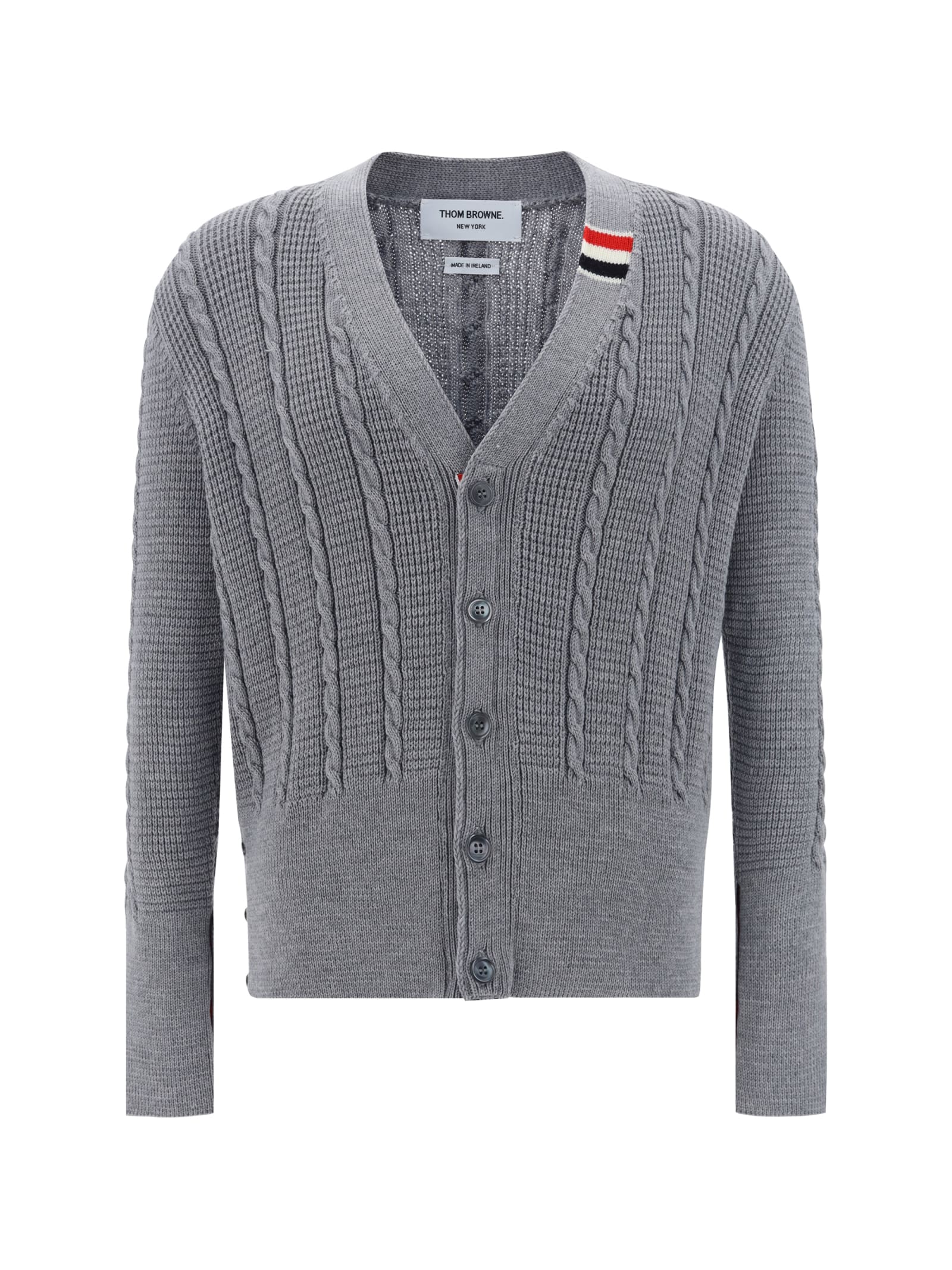 Shop Thom Browne Cardigan In Lt Grey