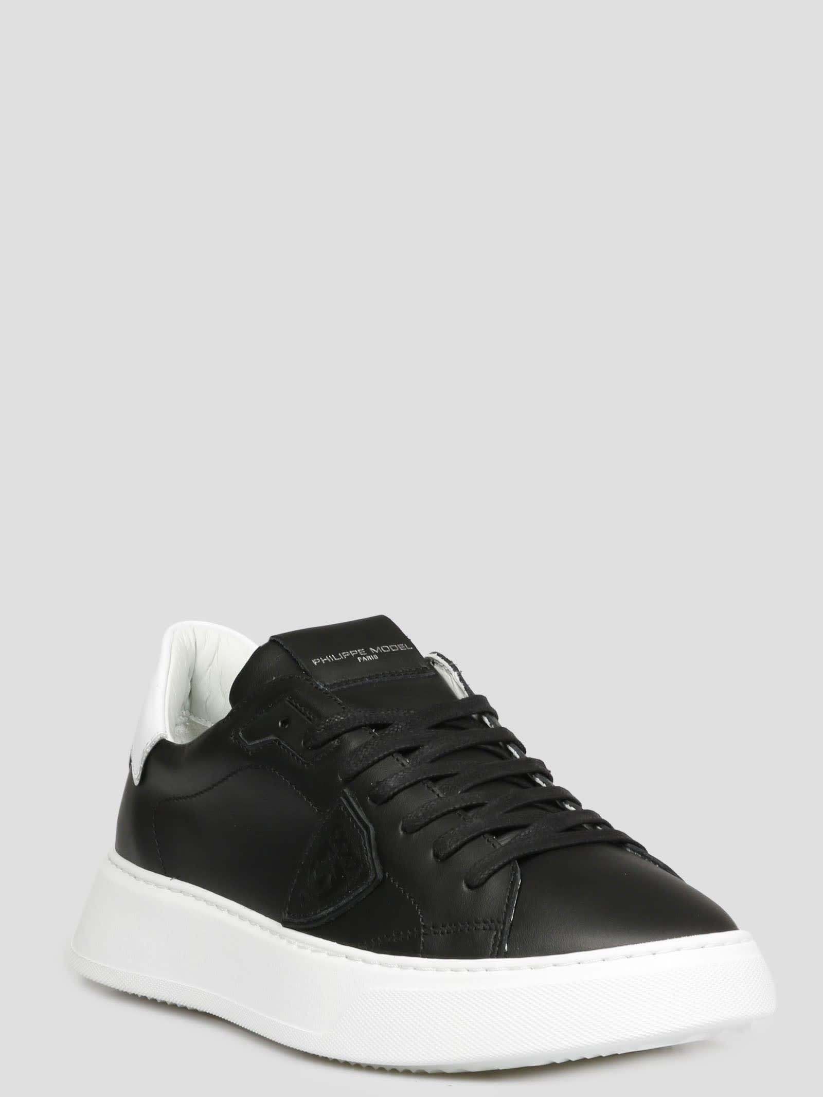 Shop Philippe Model Temple Low Man Sneakers In Black