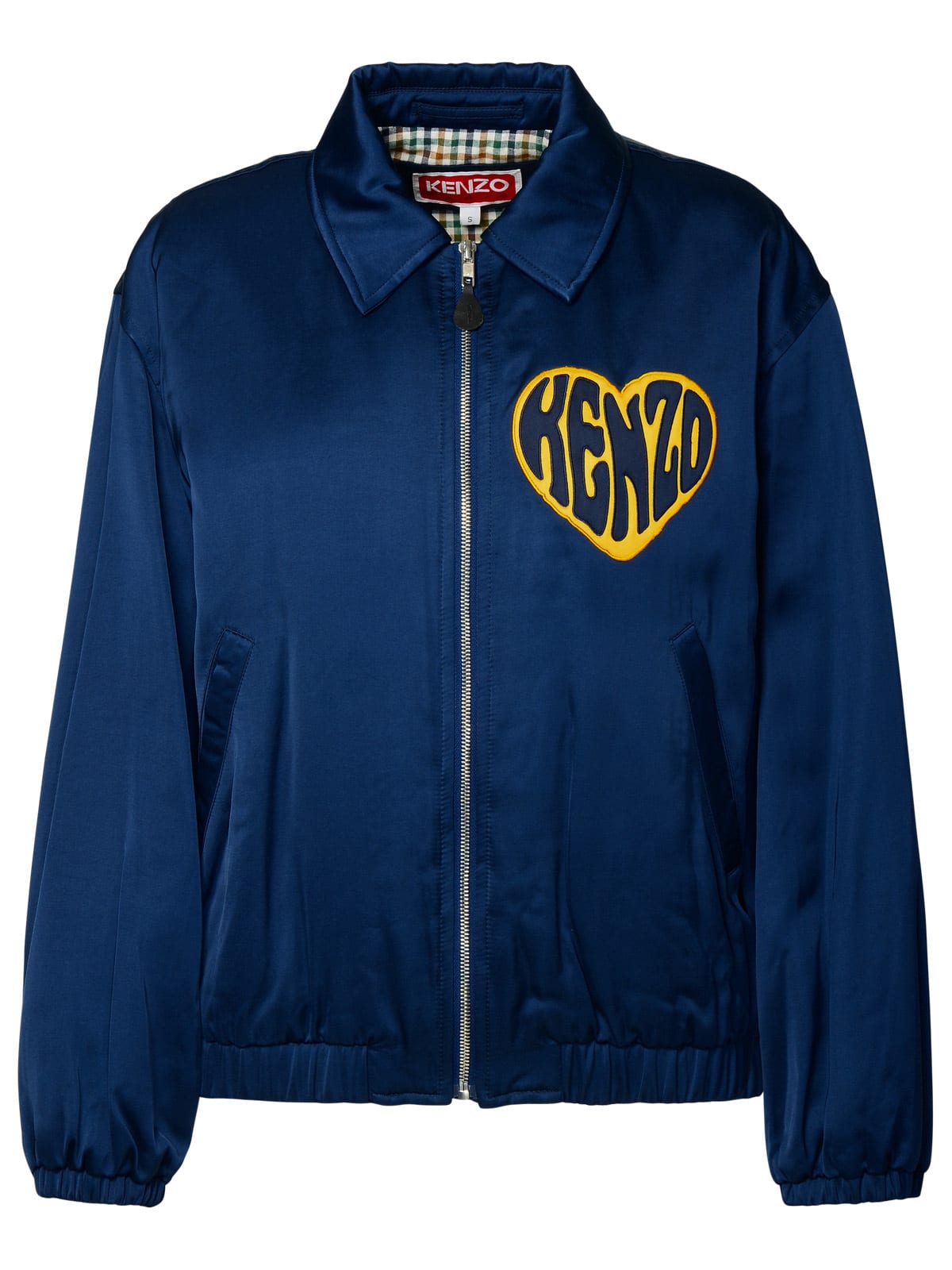 Shop Kenzo Blue Viscose Jacket In Navy