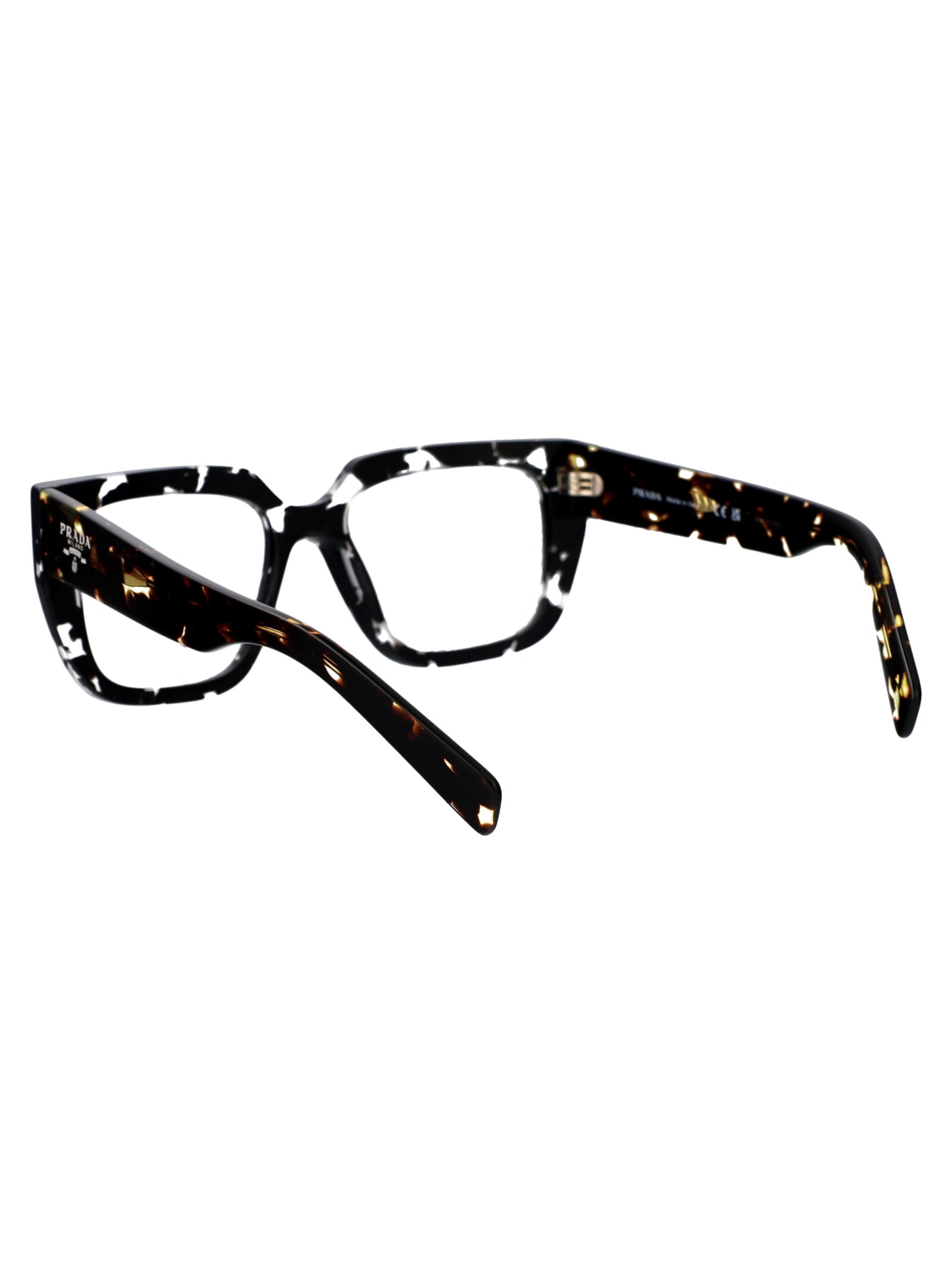 Shop Prada 0pr A03v Glasses In 15o1o1 Havana Black Transparent