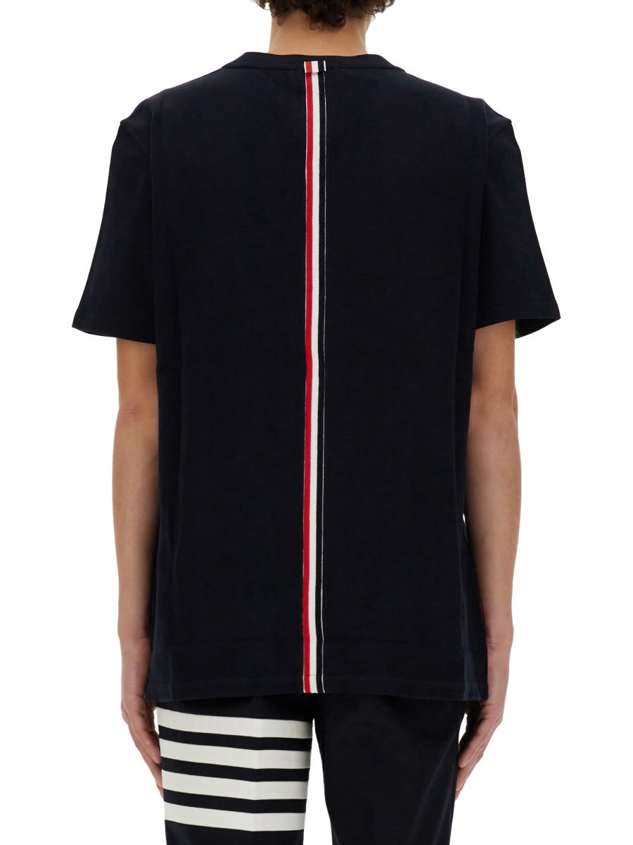 Shop Thom Browne Cotton Pique T-shirt In Blue