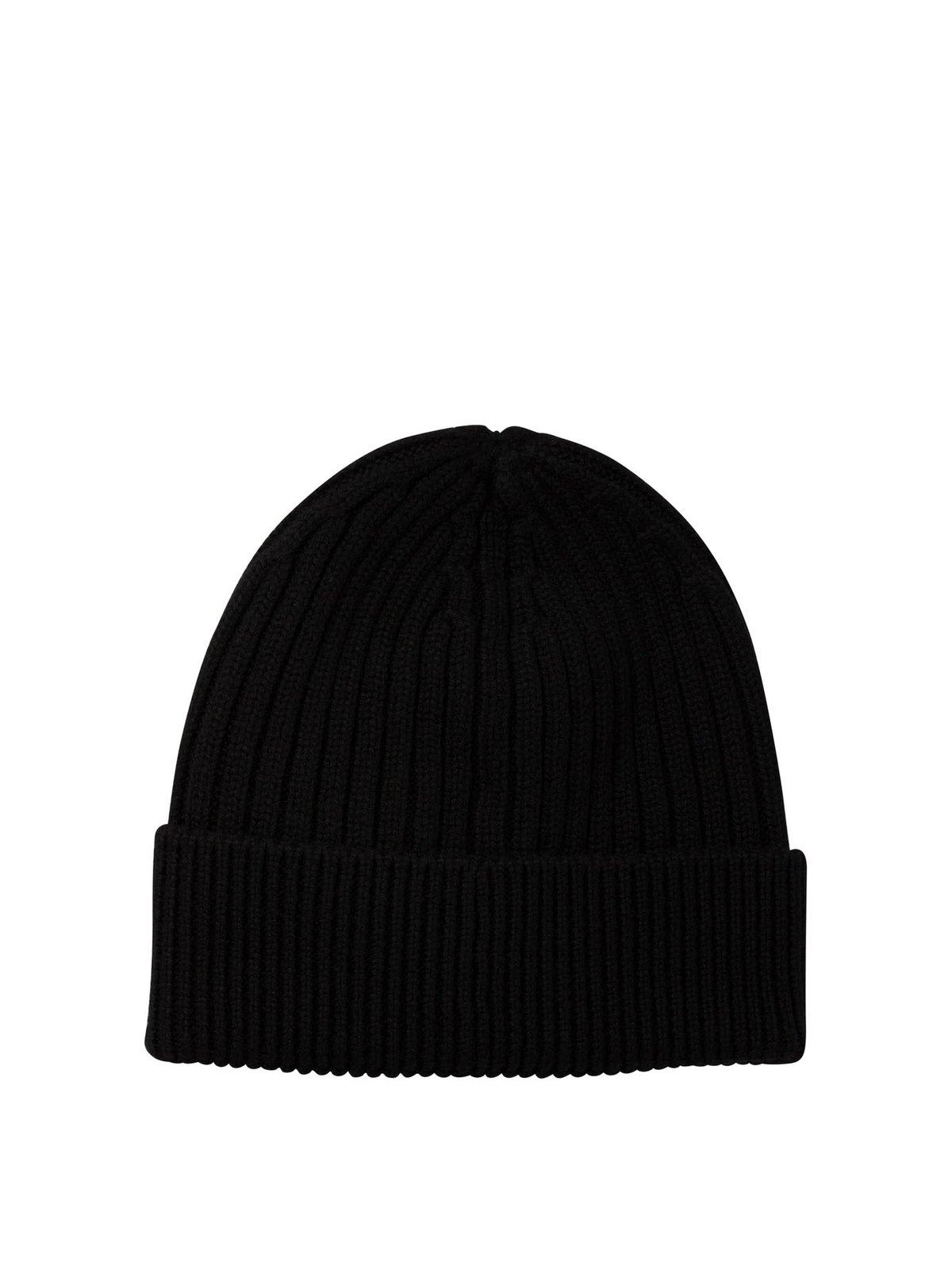 Shop Moncler Logo Embroidered Knit Beanie