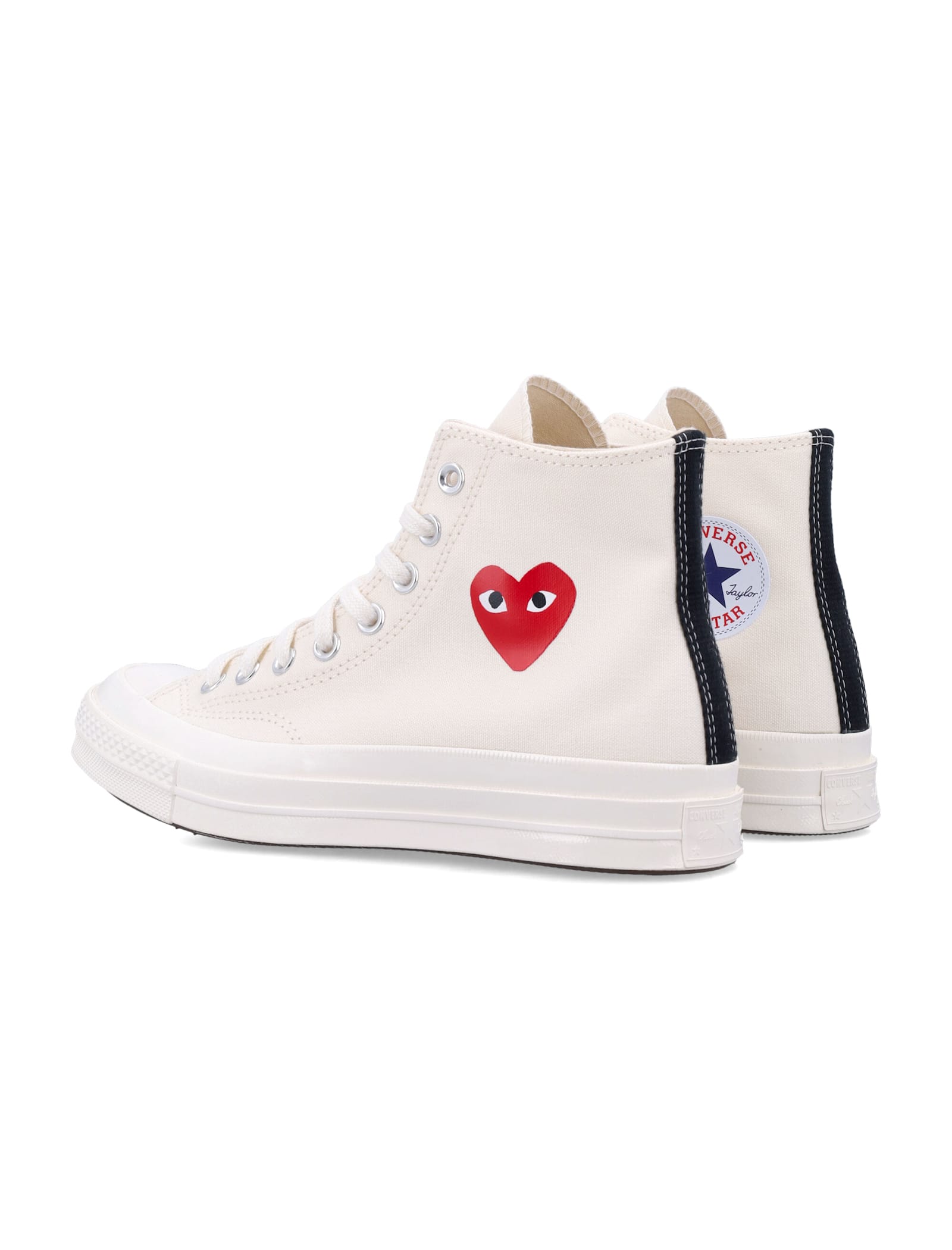 Comme Des Garçons Play X Converse High-top Sneakers With Heart In White