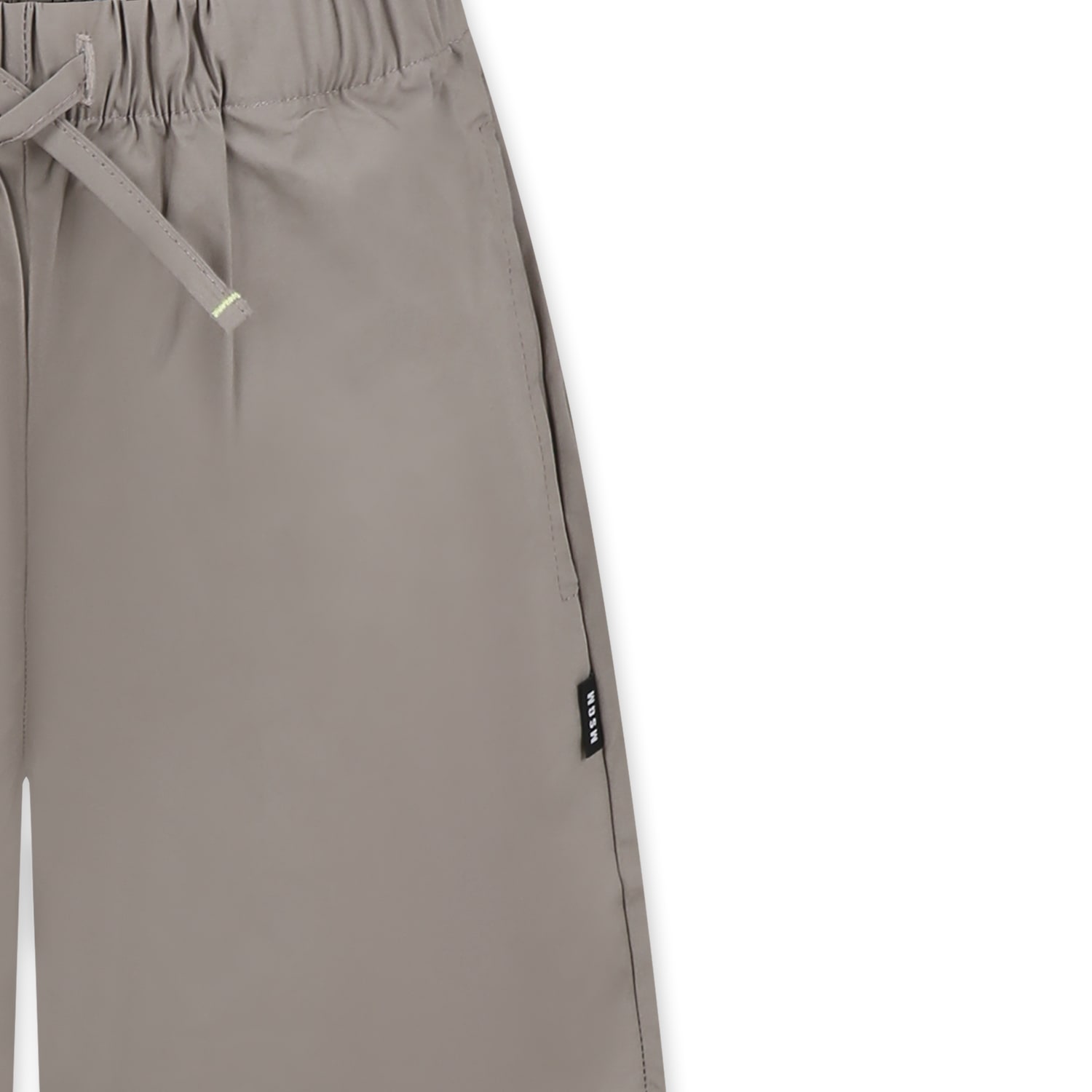 Msgm Beige Shorts For Boy With Logo In Beige