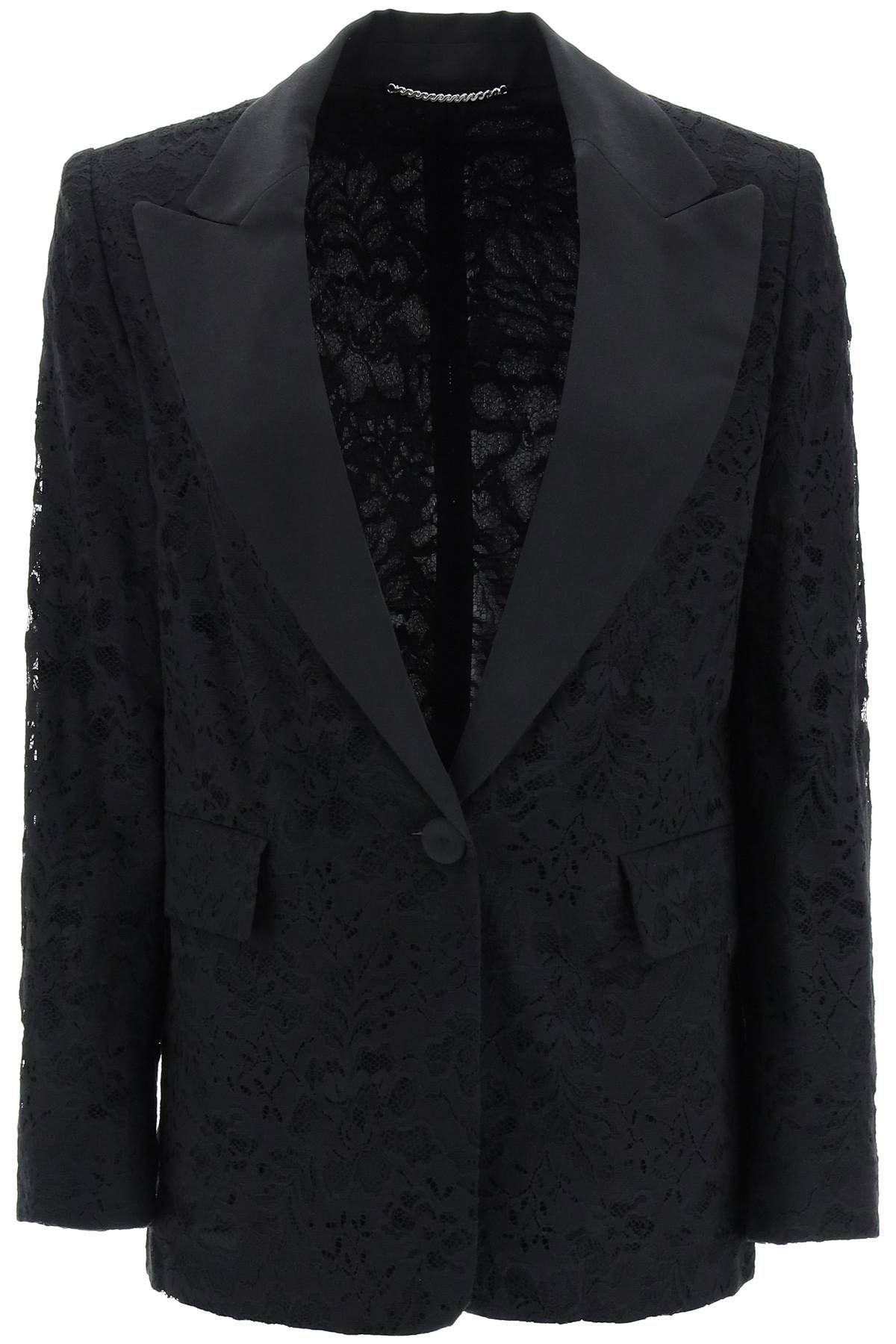 Max Mara Canzone Lace And Silk Jacket In Blue
