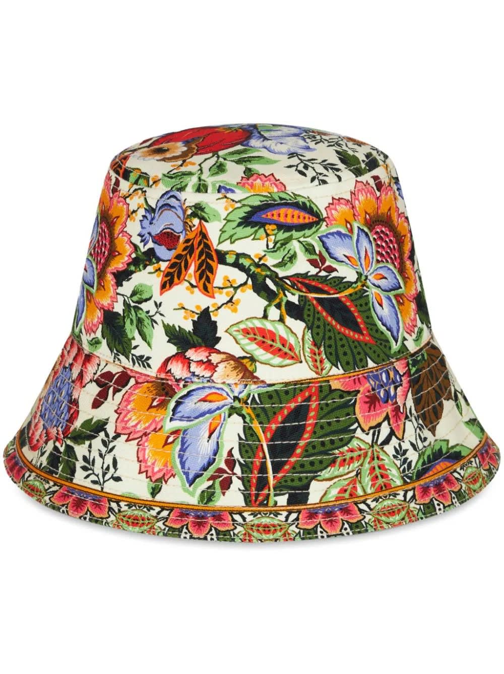 Shop Etro Bucket Hat With Multicolored Print In Multicolour