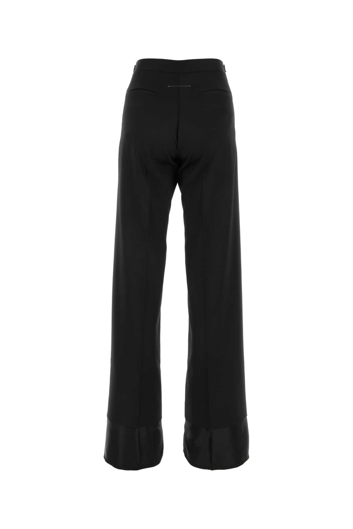 Shop Mm6 Maison Margiela Black Stretch Polyester Blend Pant