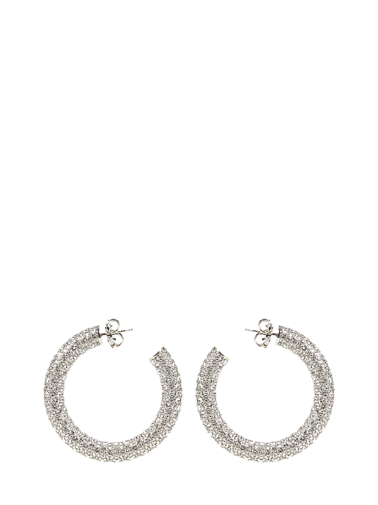 Shop Amina Muaddi Cameron Big Earrings In Silver