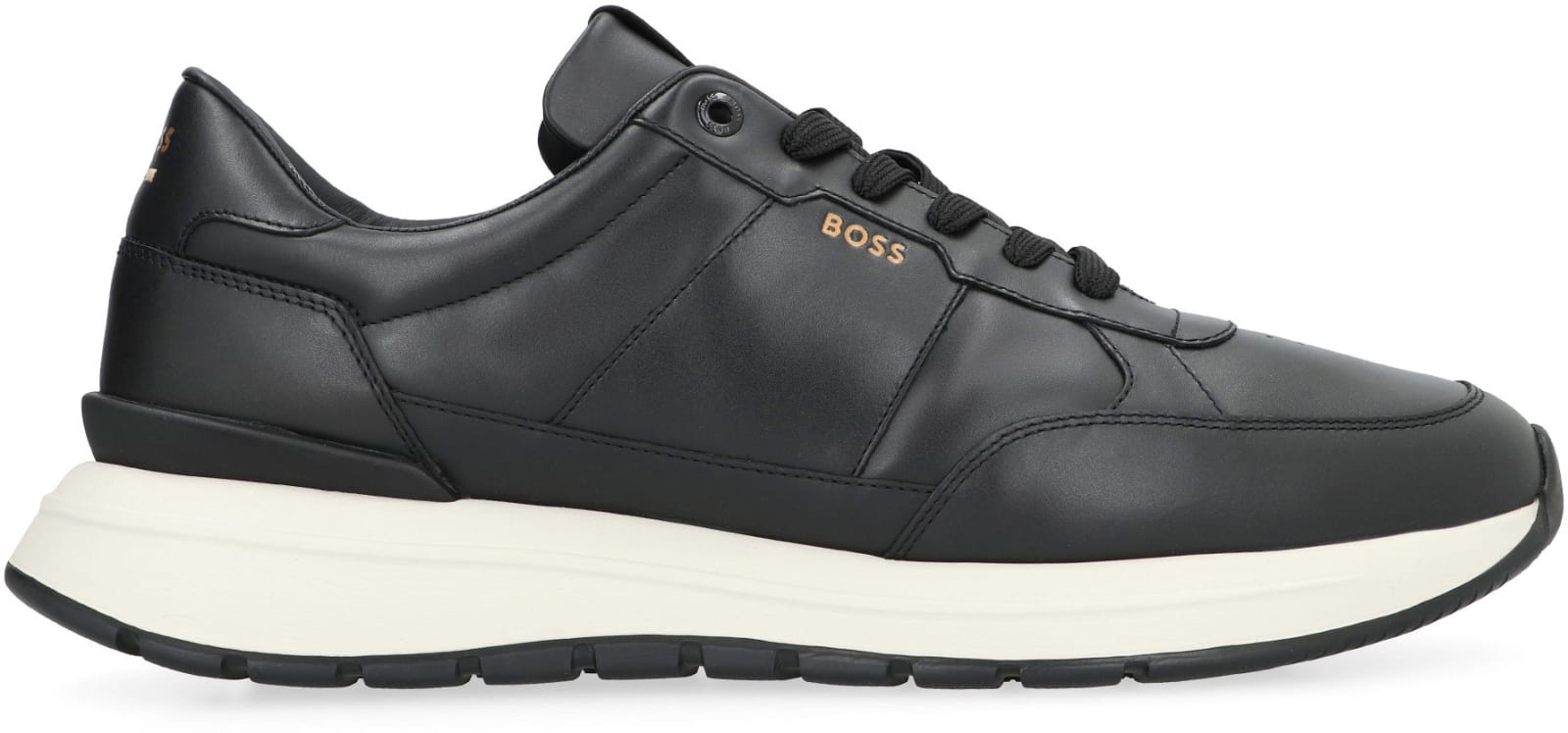 Shop Hugo Boss Jace Leather Low-top Sneakers In Black