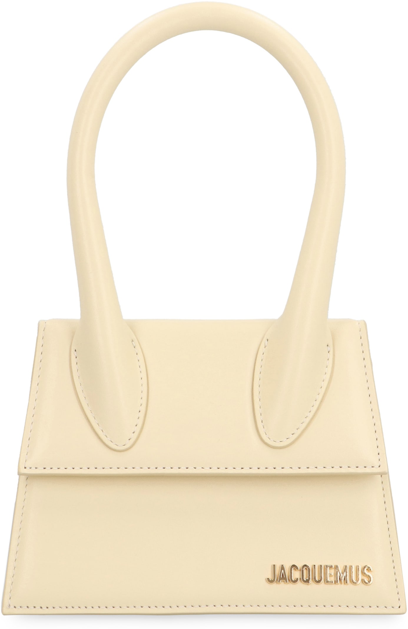 Shop Jacquemus Le Chiquito Moyen Leather Handbag In Ivory