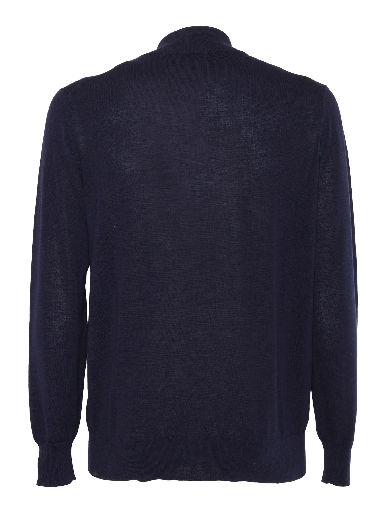 Ballantyne Black Zipped Cardigan With High Collar In Blue