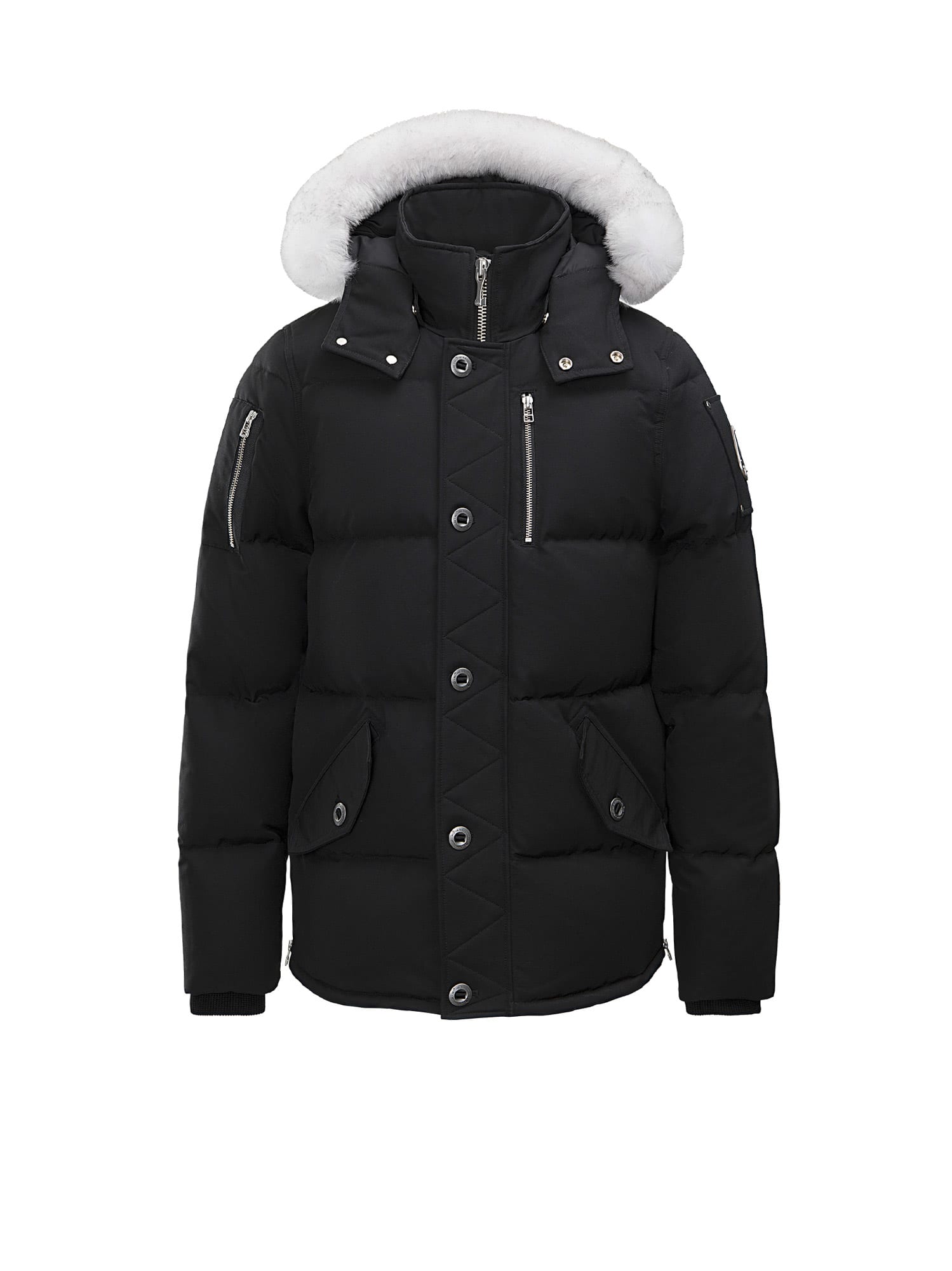 Shop Moose Knuckles Original 3q Jacket In Blk W/nat Sh