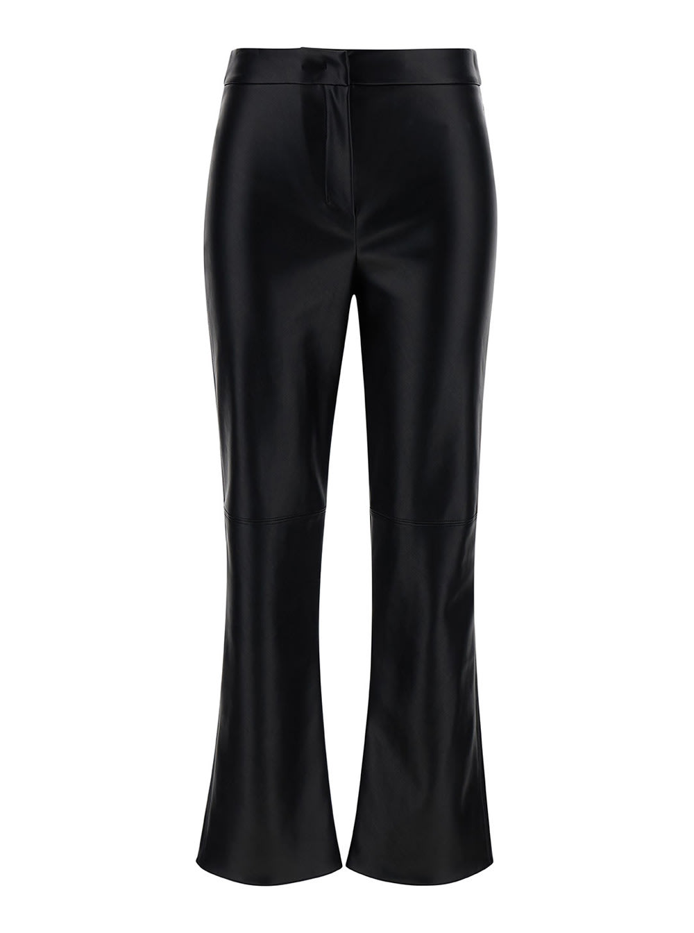 Shop 's Max Mara Black Lightly Flared Pants In Faux Leather Woman