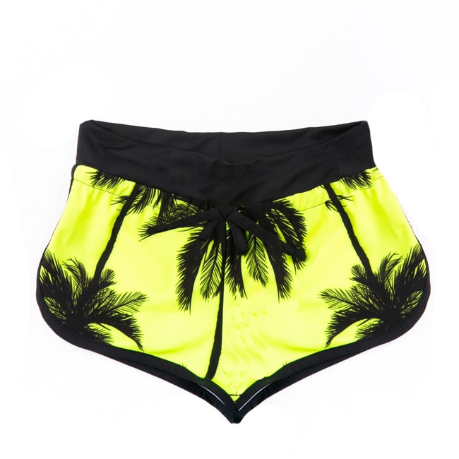 MC2 Saint Barth Palm Fluo Print Girl Beach Shorts