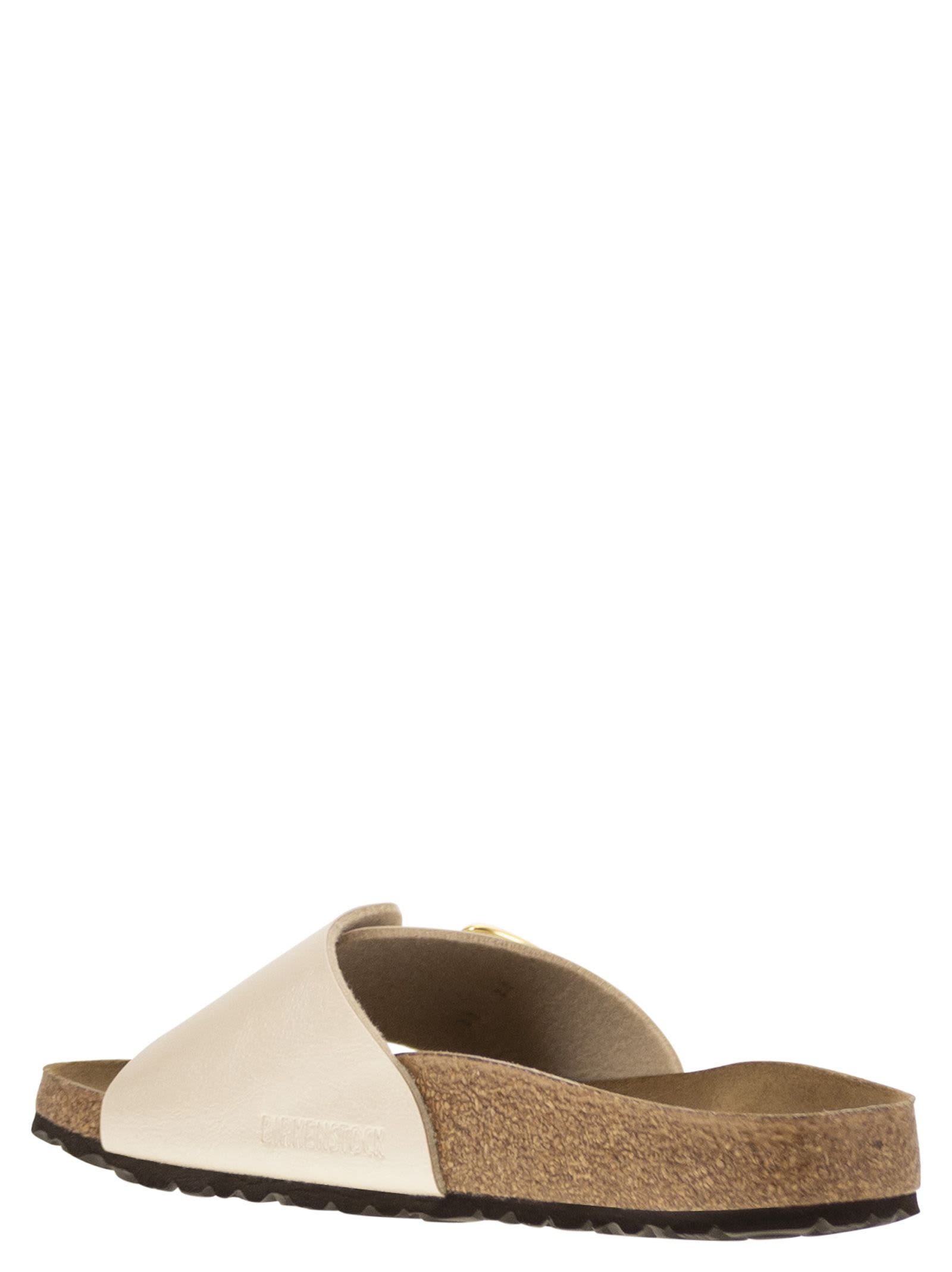 Birkenstock Madrid Big Buckle Slide Sandal In Pearl