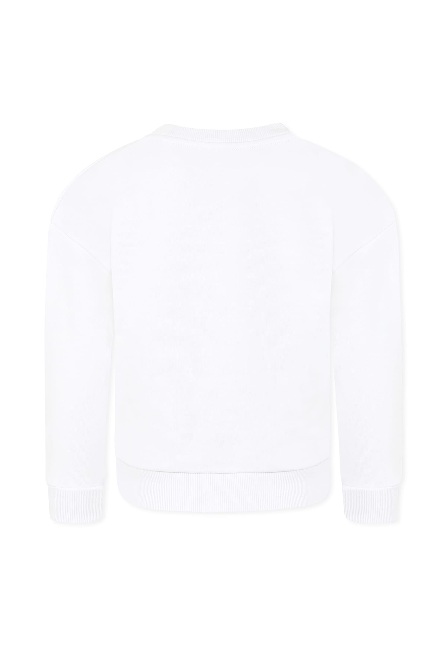 Rykiel Enfant White Sweatshirt For Girl With Logo In White