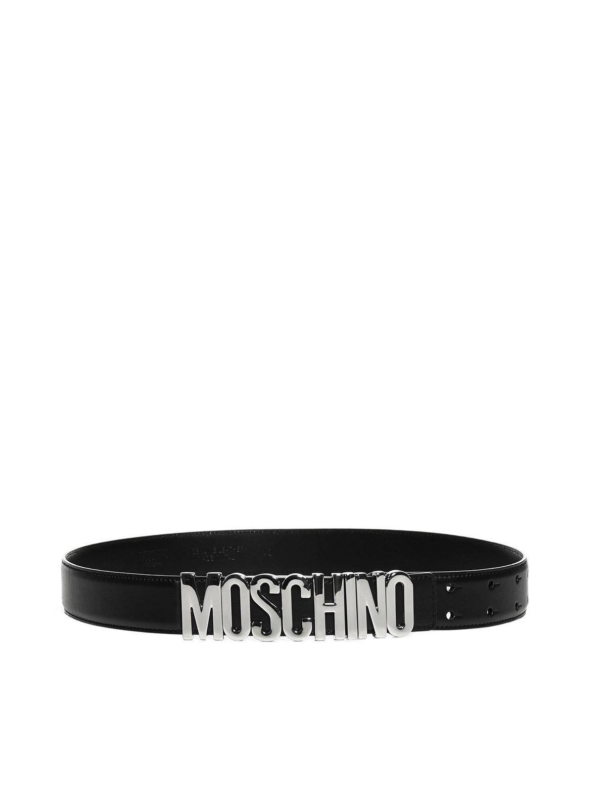 Shop Moschino Lettering Logo Belt In 3555
