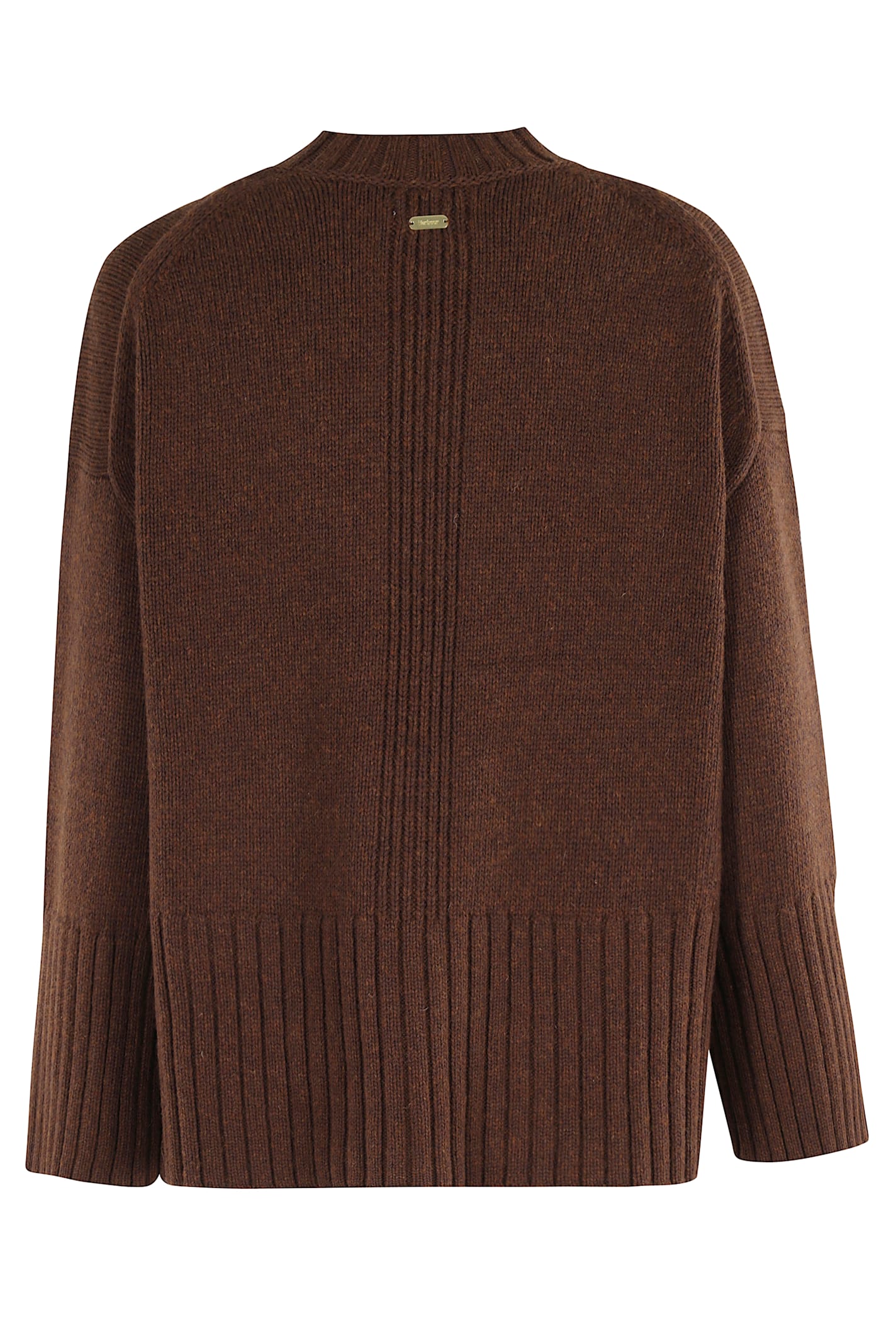Barbour Ribbed-knit Crew-neck Sweater In Brown