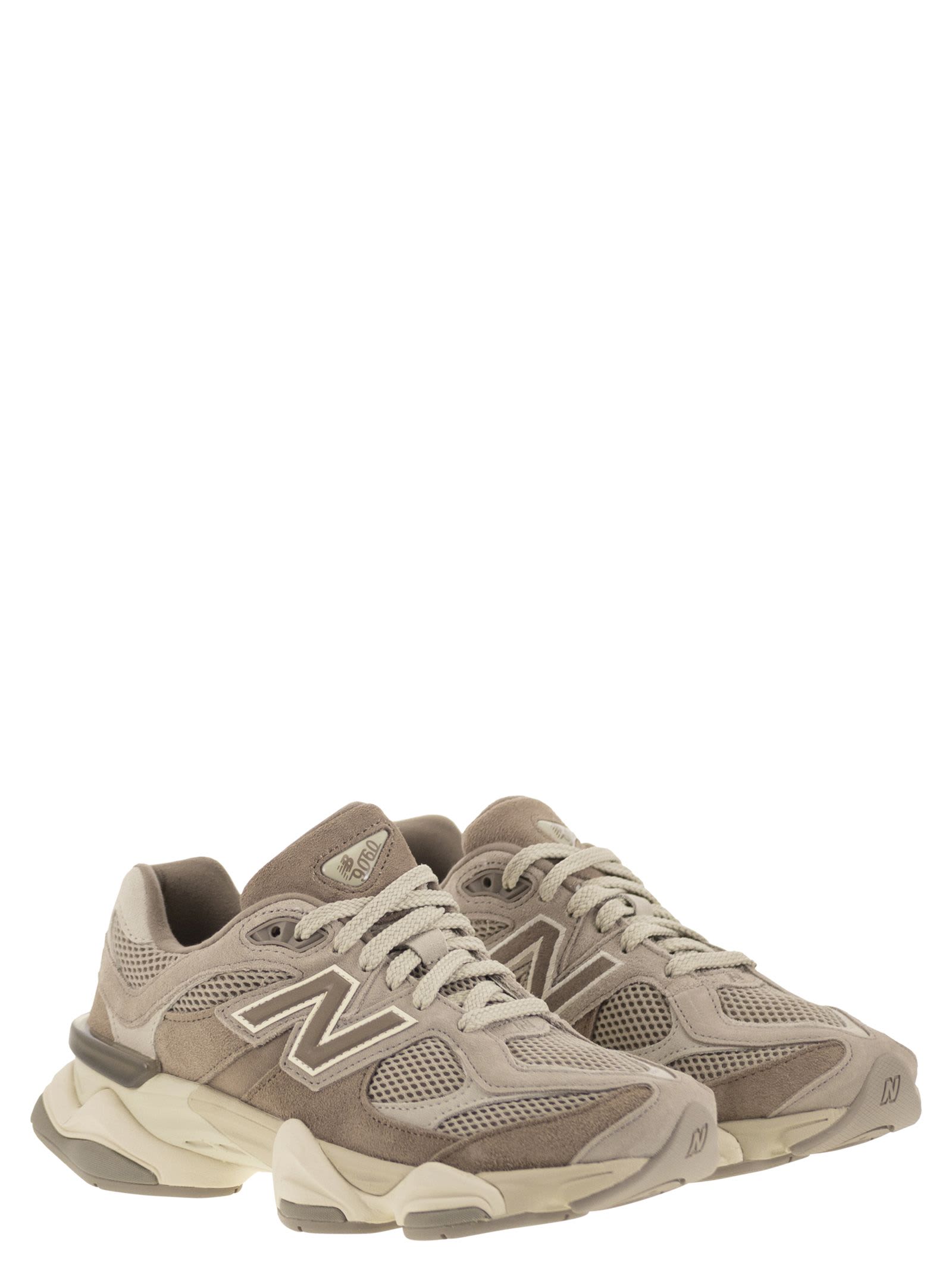 New Balance Mens Mushroom Seasalt 9060 Suede And Mesh Low-top Trainers In Nude